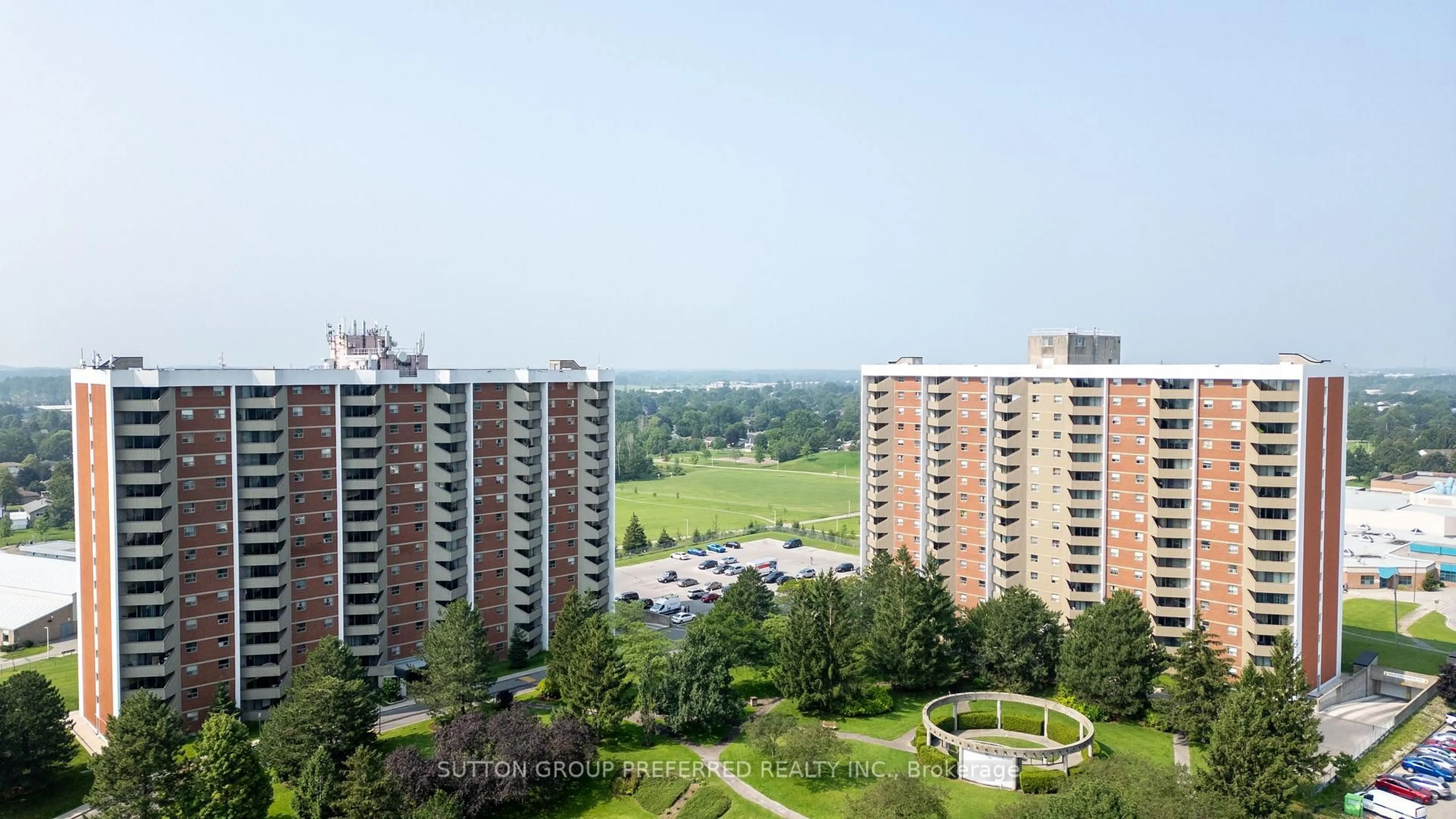 A pic from outside/outdoor area/front of a property/back of a property/a pic from drone, city buildings view from balcony for 1105 Jalna Blvd #404, London South Ontario N6E 2S9