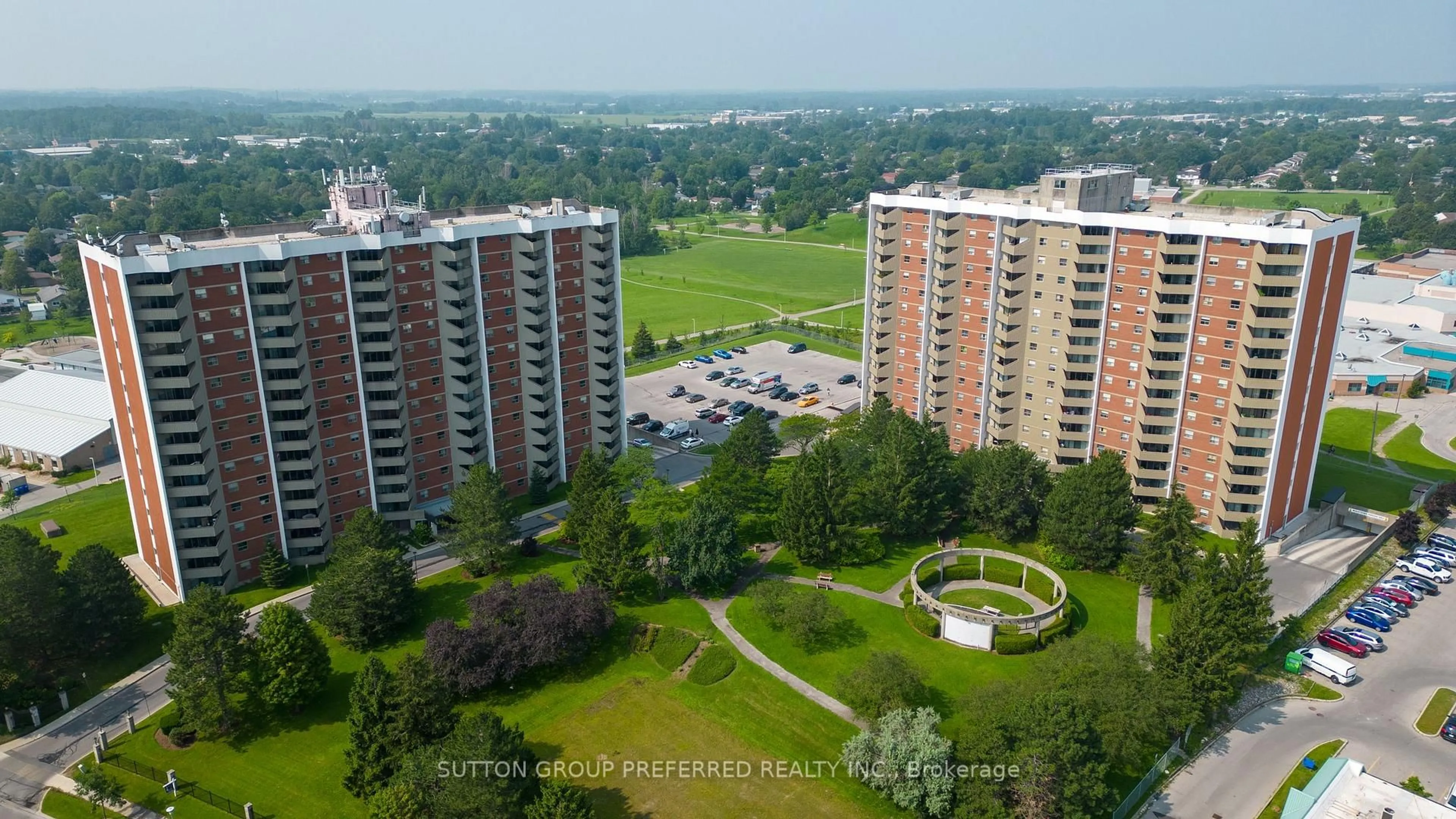 A pic from outside/outdoor area/front of a property/back of a property/a pic from drone, city buildings view from balcony for 1105 Jalna Blvd #404, London South Ontario N6E 2S9