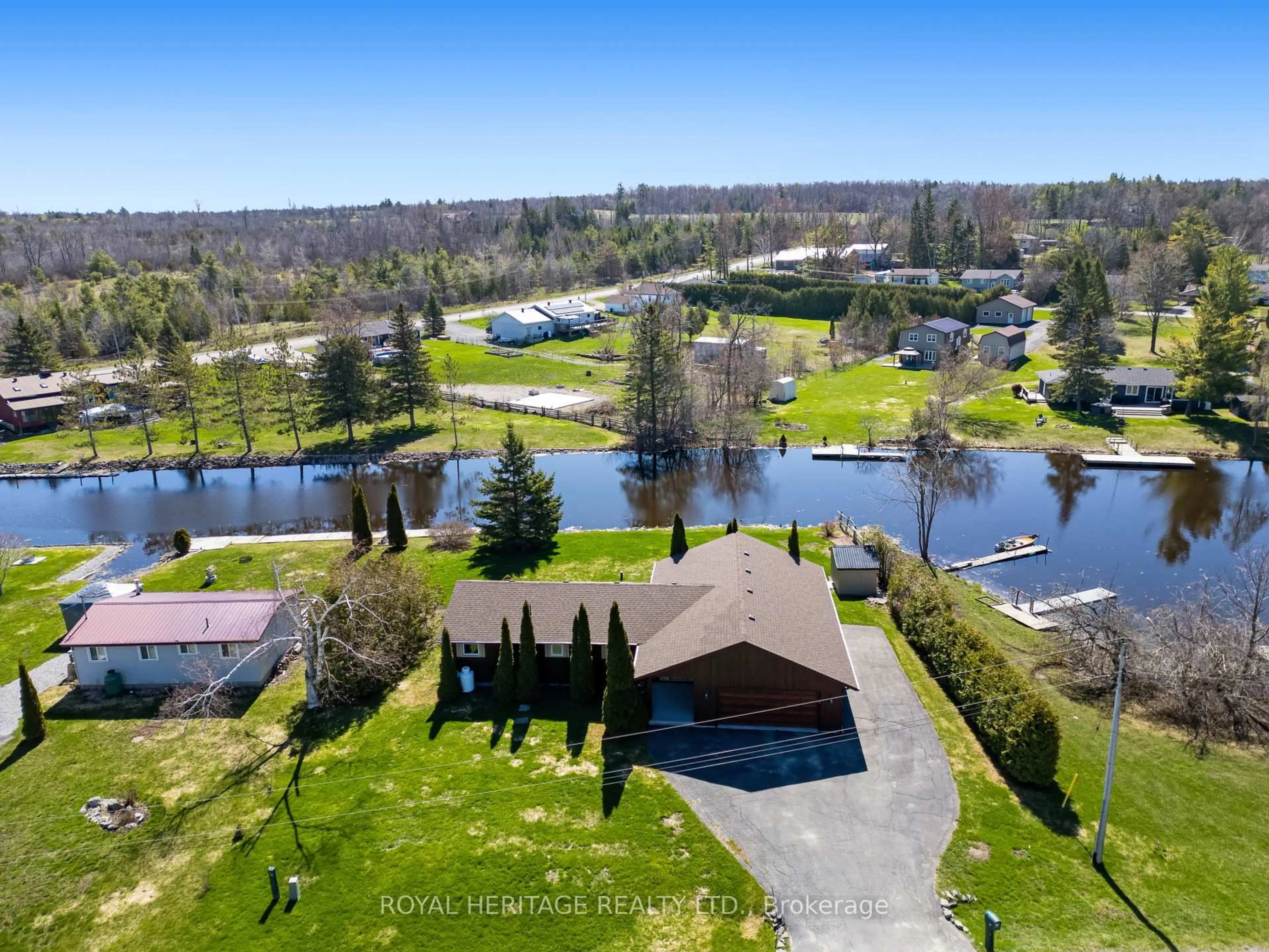 A pic from outside/outdoor area/front of a property/back of a property/a pic from drone, water/lake/river/ocean view for 21 Indian Tr, Kawartha Lakes Ontario K9V 4R6