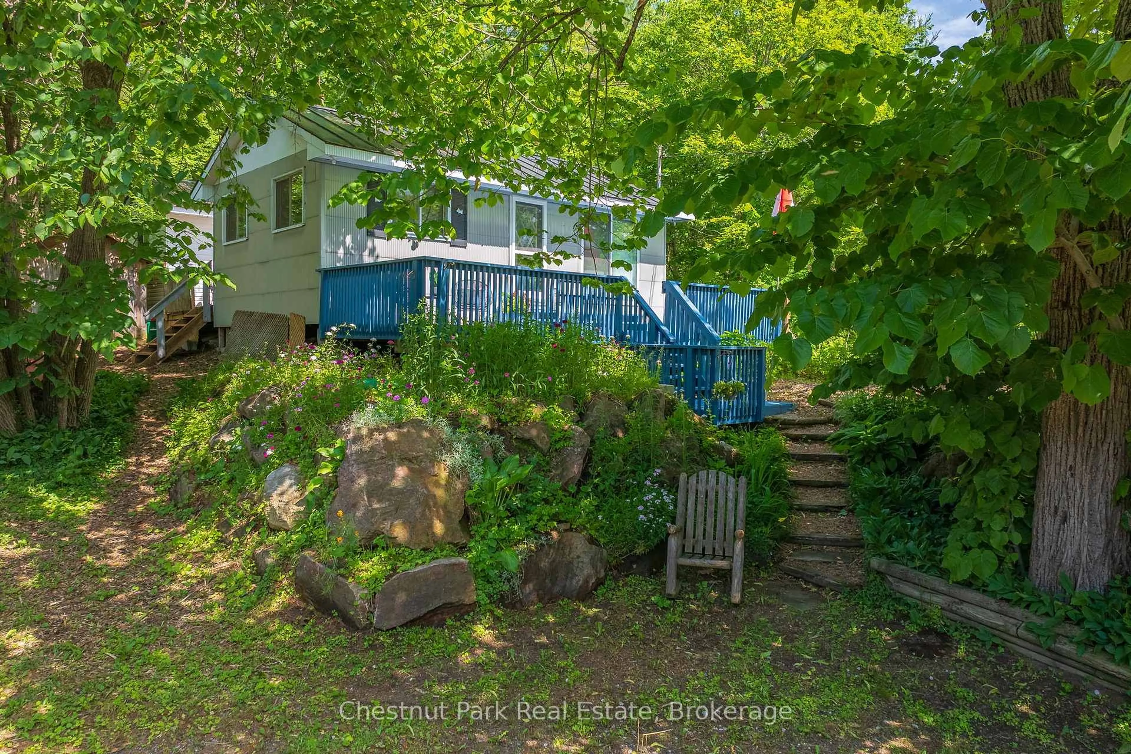 A pic from outside/outdoor area/front of a property/back of a property/a pic from drone, water/lake/river/ocean view for 1185 North Kahshe Lake Rd #2, Gravenhurst Ontario P0E 1G0