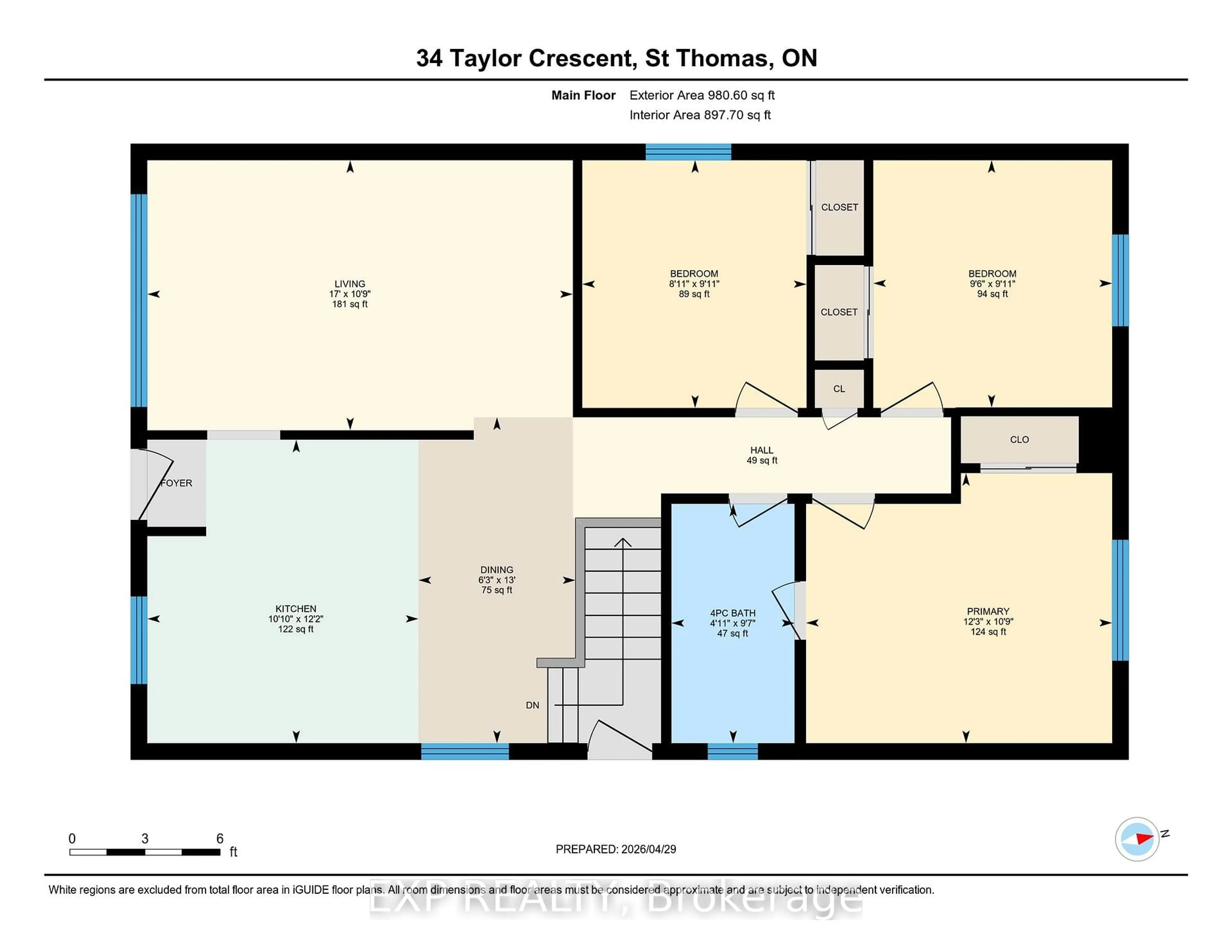 Floor plan for 34 Taylor Cres, St. Thomas Ontario N5R 5J4