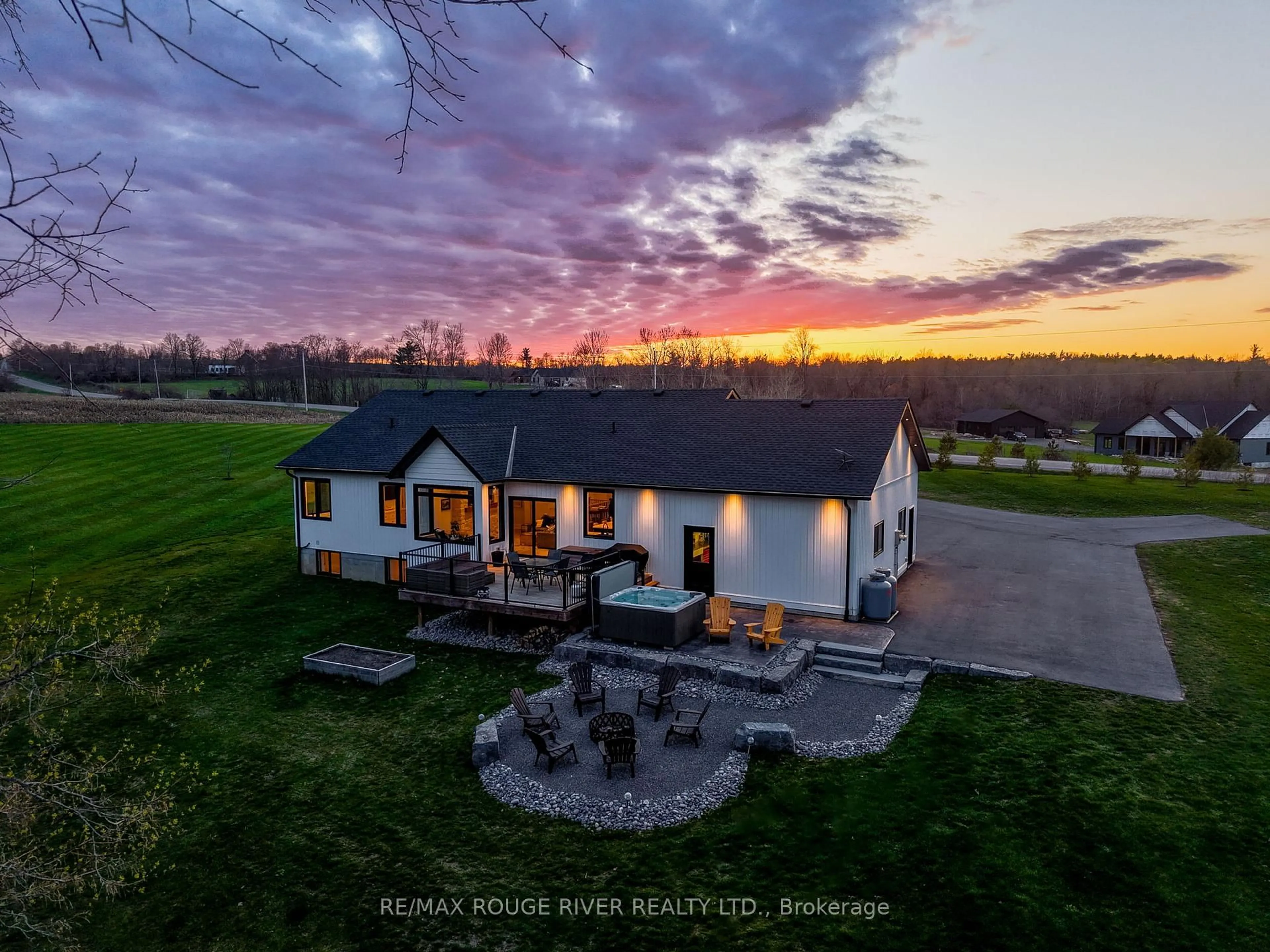 A pic from outside/outdoor area/front of a property/back of a property/a pic from drone, water/lake/river/ocean view for 13387 County Road 29, Trent Hills Ontario K0K 3K0