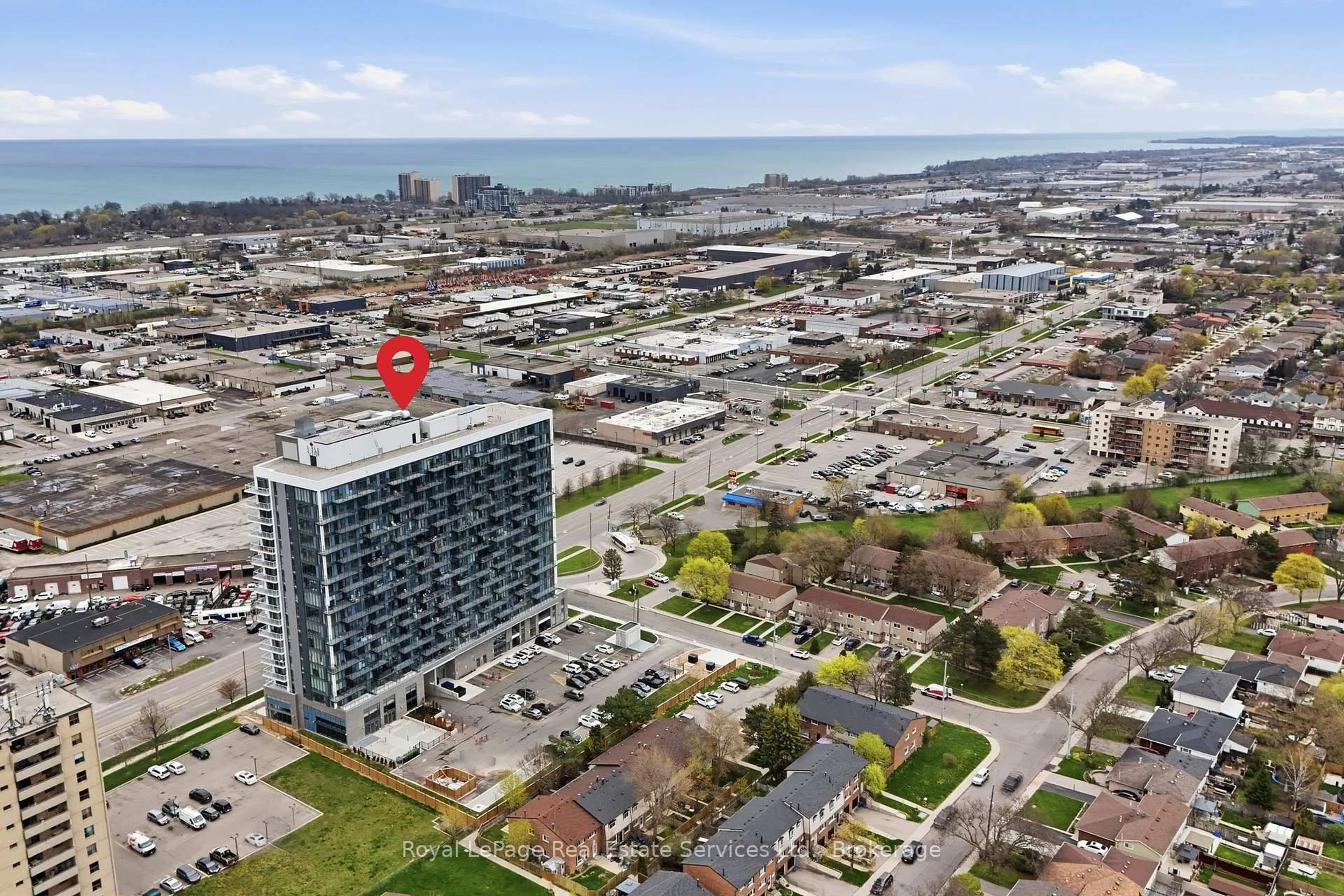 A pic from outside/outdoor area/front of a property/back of a property/a pic from drone, city buildings view from balcony for 2782 Barton St #202, Hamilton Ontario L8E 2J8