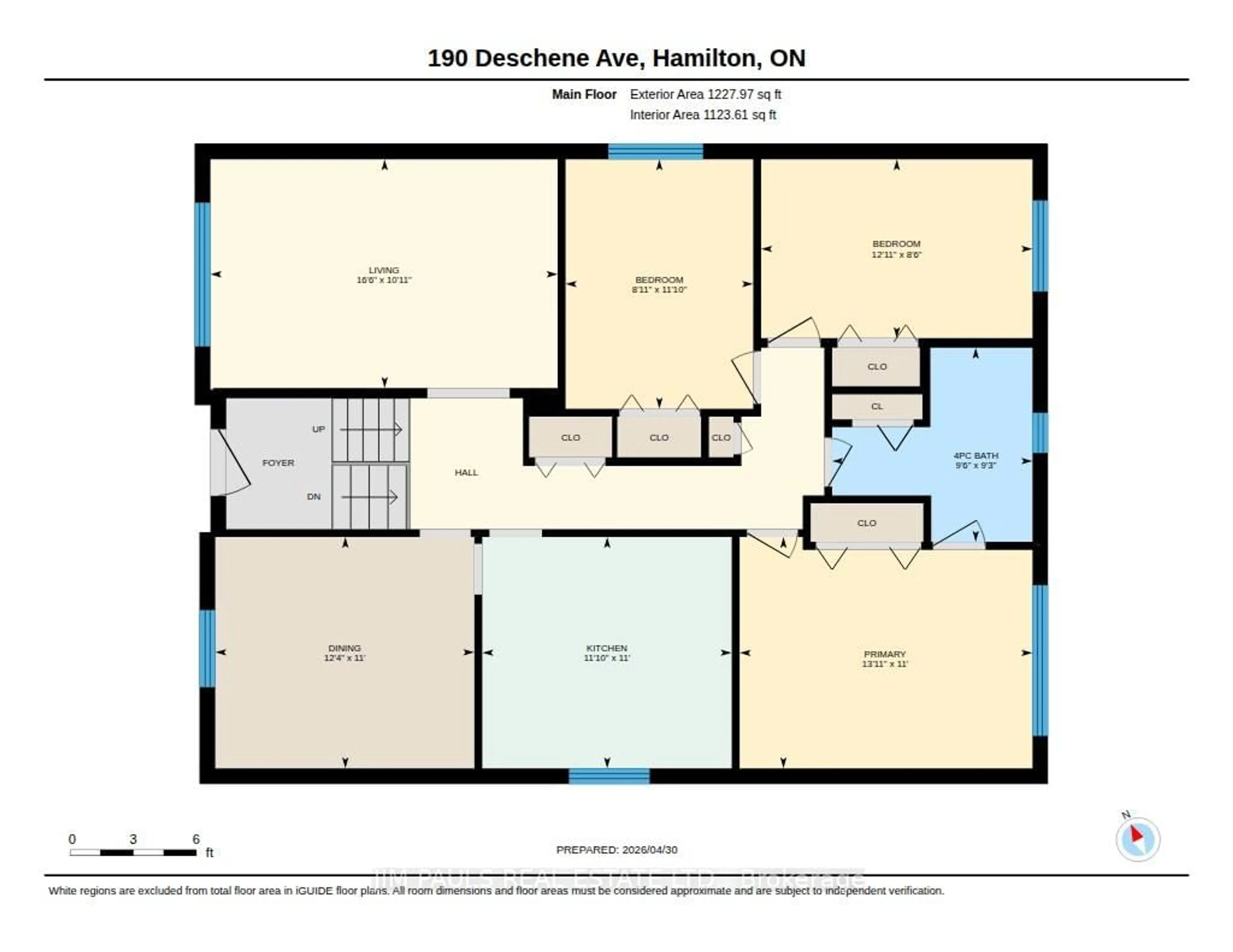 Floor plan for 190 Deschene Ave, Hamilton Ontario L9A 3K2