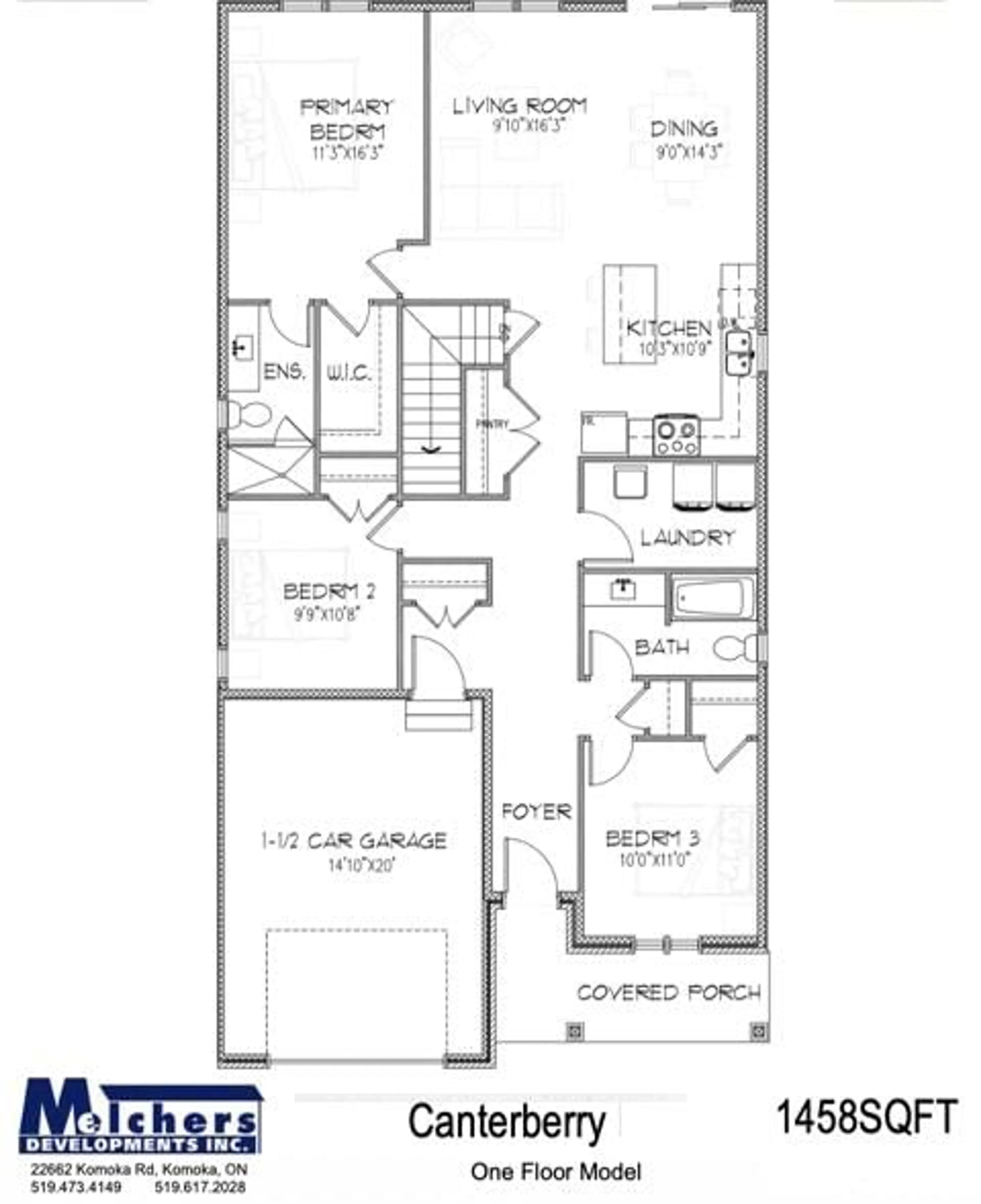 Floor plan for 93 Dearing Dr #Lot #28, South Huron Ontario N0M 1T0