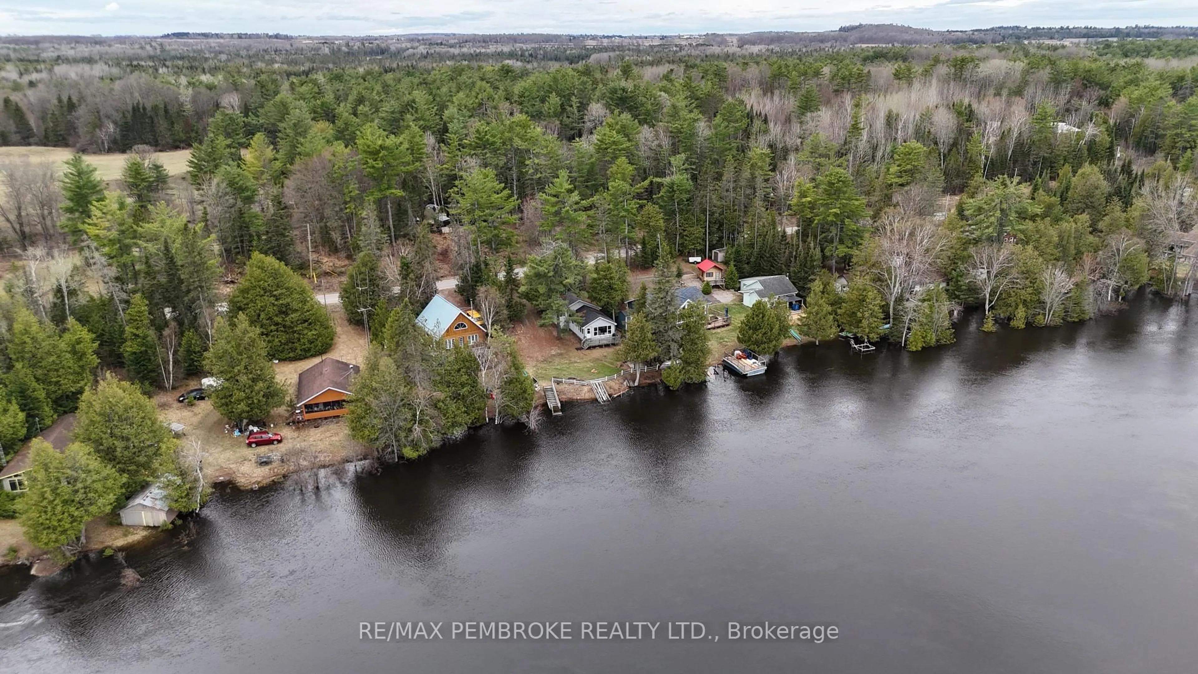 A pic from outside/outdoor area/front of a property/back of a property/a pic from drone, water/lake/river/ocean view for 354 Greenway Dr, Westmeath Ontario K0J 2L0