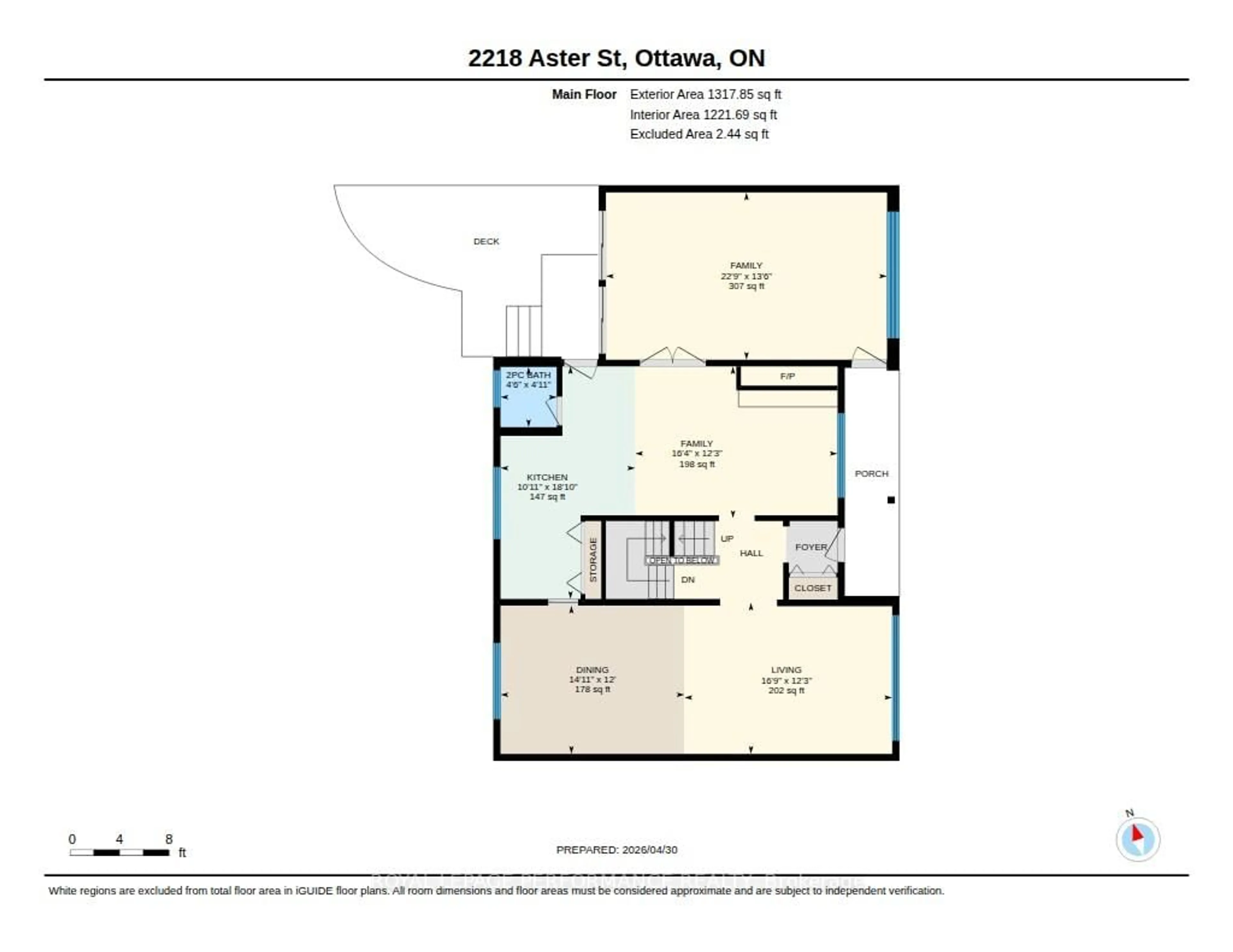 Floor plan for 2218 Aster St, Ottawa Ontario K1H 6R6