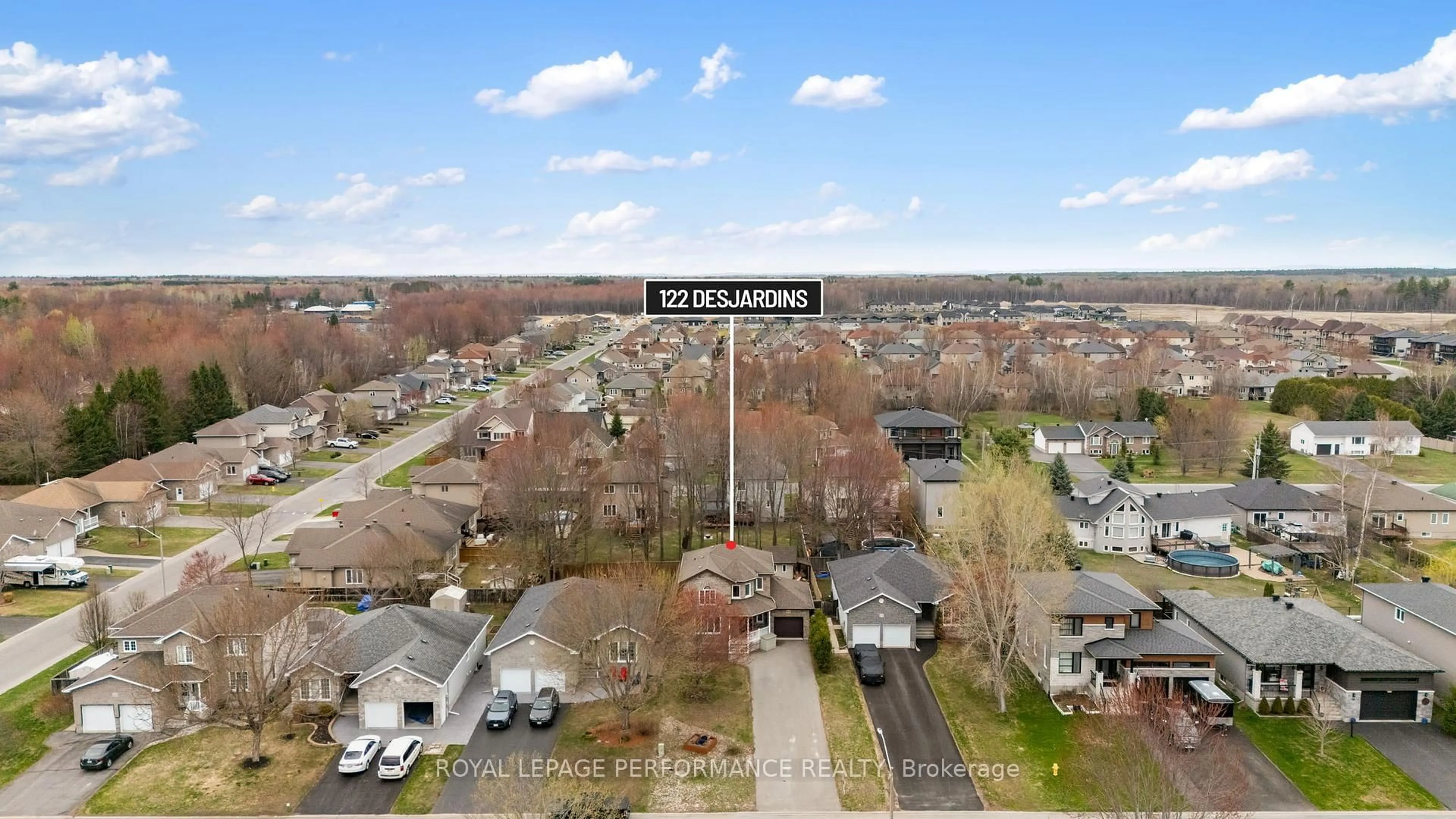 A pic from outside/outdoor area/front of a property/back of a property/a pic from drone, city buildings view from balcony for 122 Desjardins St, The Nation Ontario K0A 2M0
