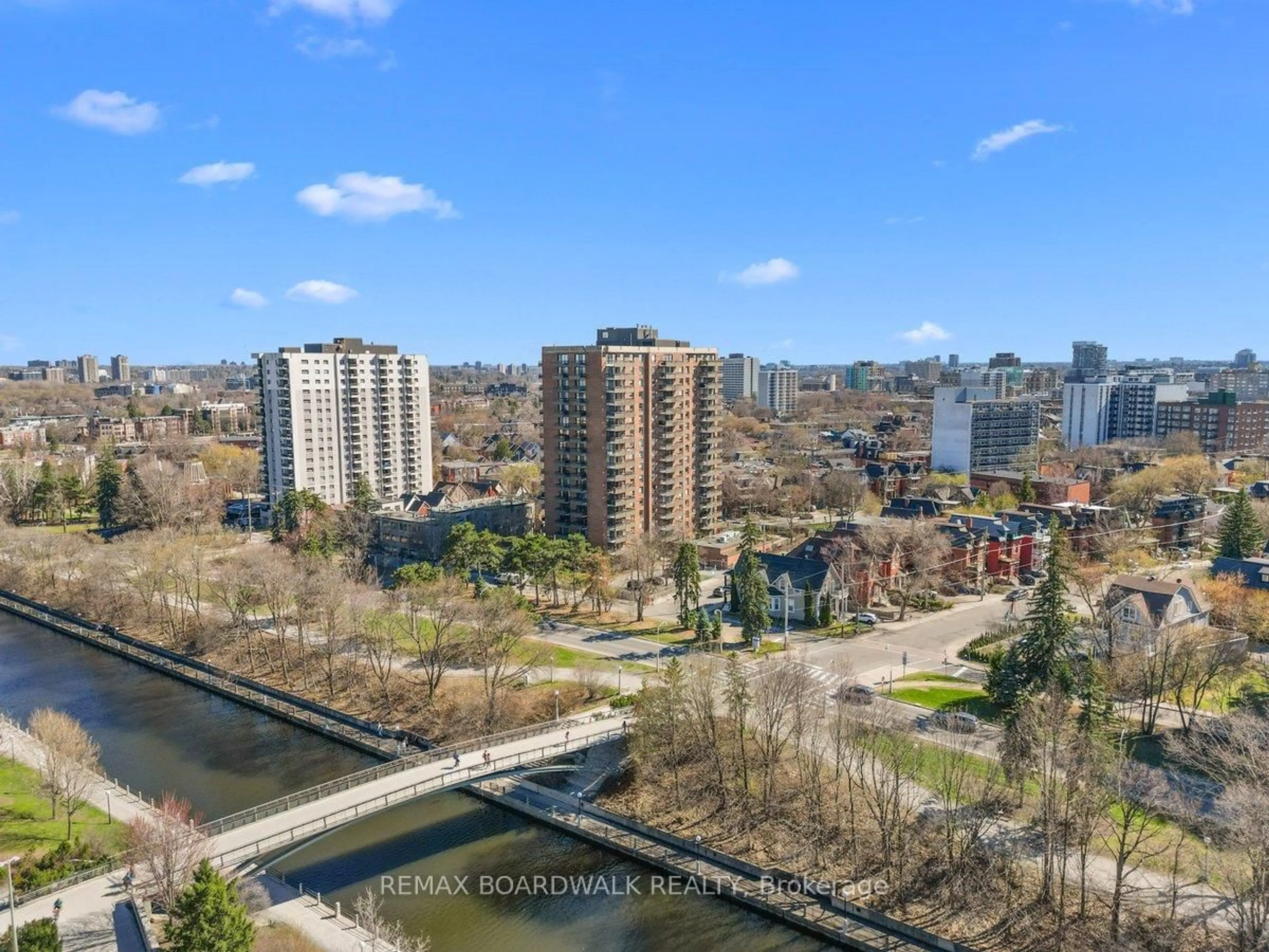 A pic from outside/outdoor area/front of a property/back of a property/a pic from drone, city buildings view from balcony for 20 The Driveway Dr #702, Ottawa Ontario K2P 1C8