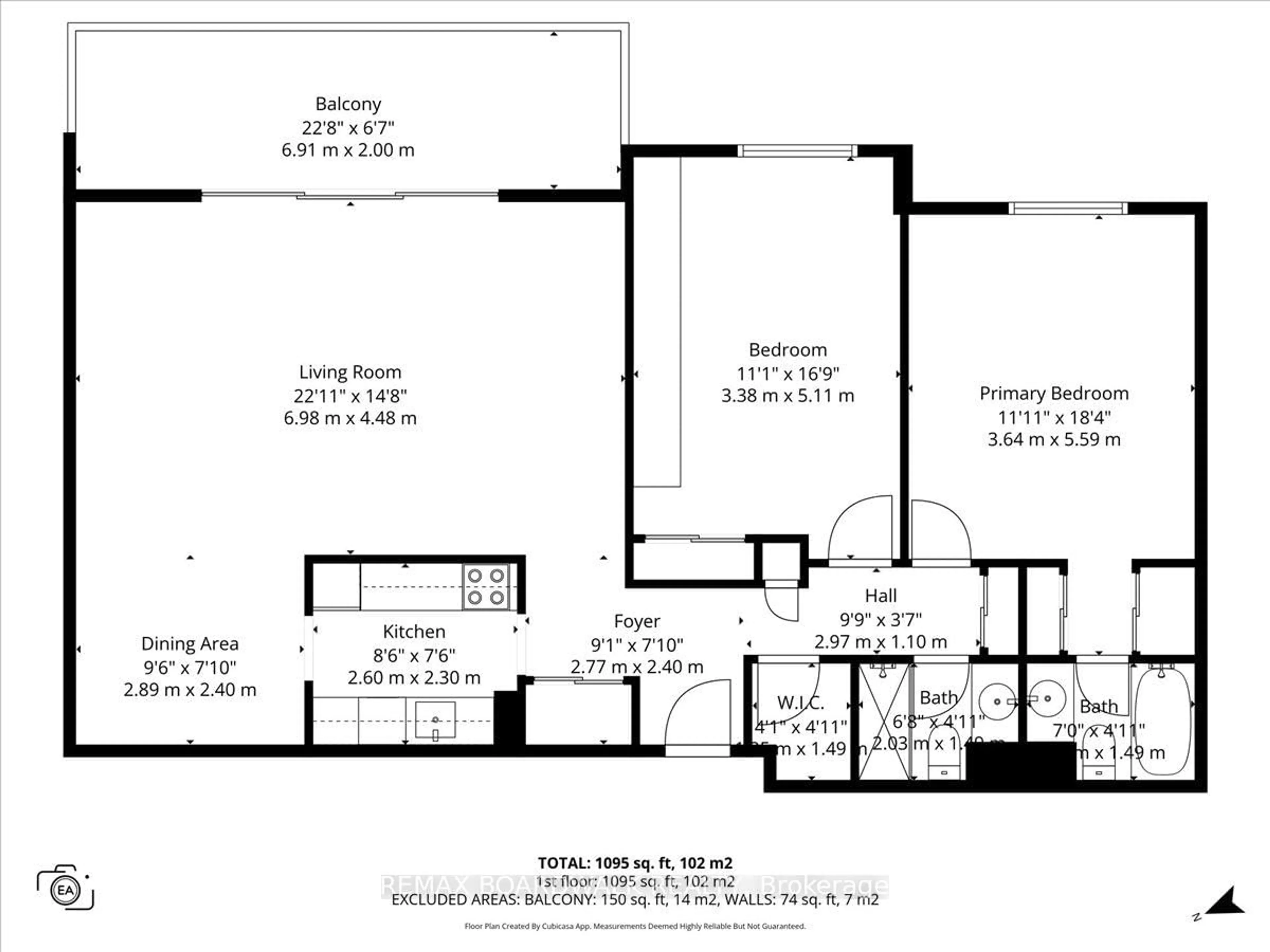 Floor plan for 20 The Driveway Dr #702, Ottawa Ontario K2P 1C8