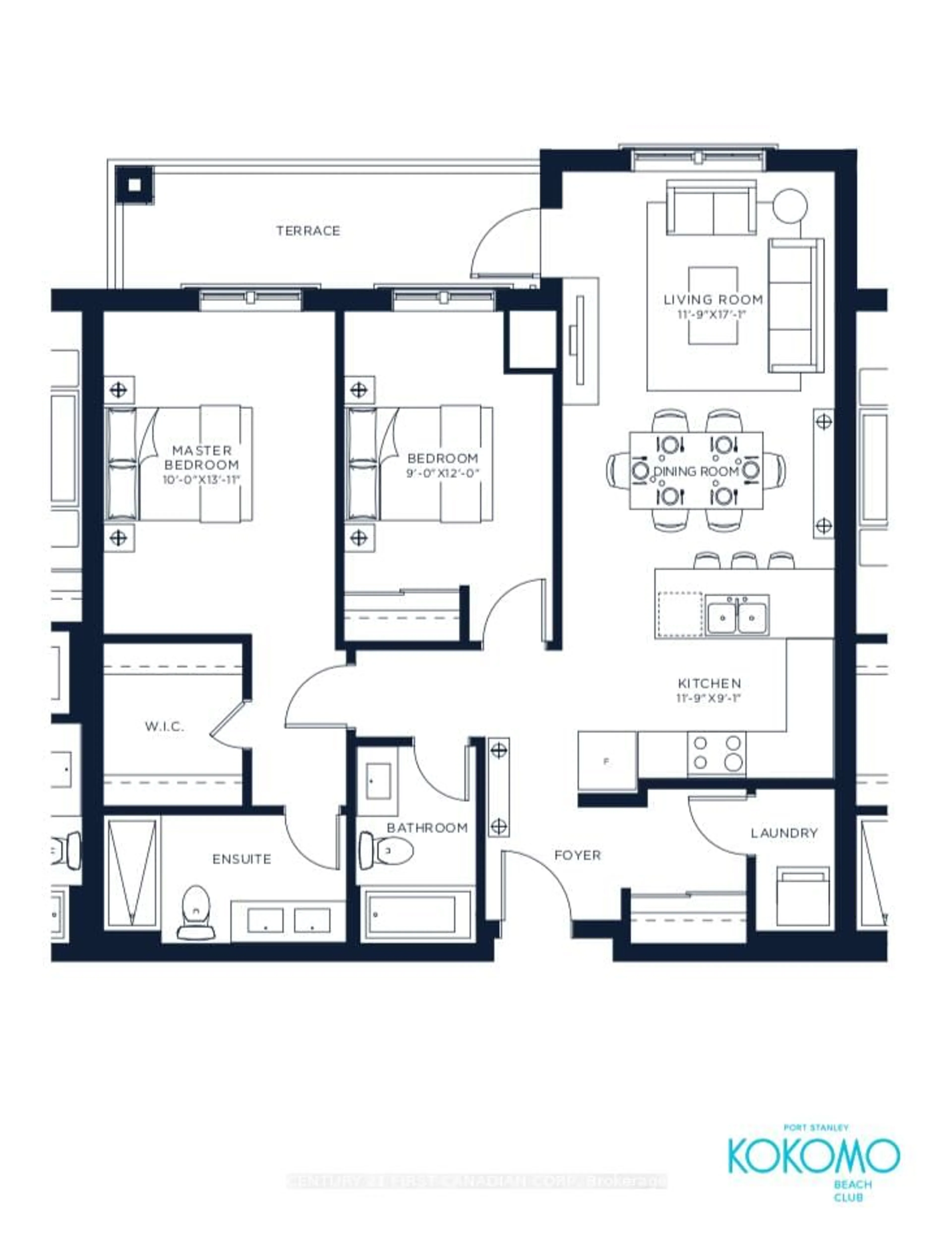 Floor plan for 100 The Promenade #102, Central Elgin Ontario N5L 1C5