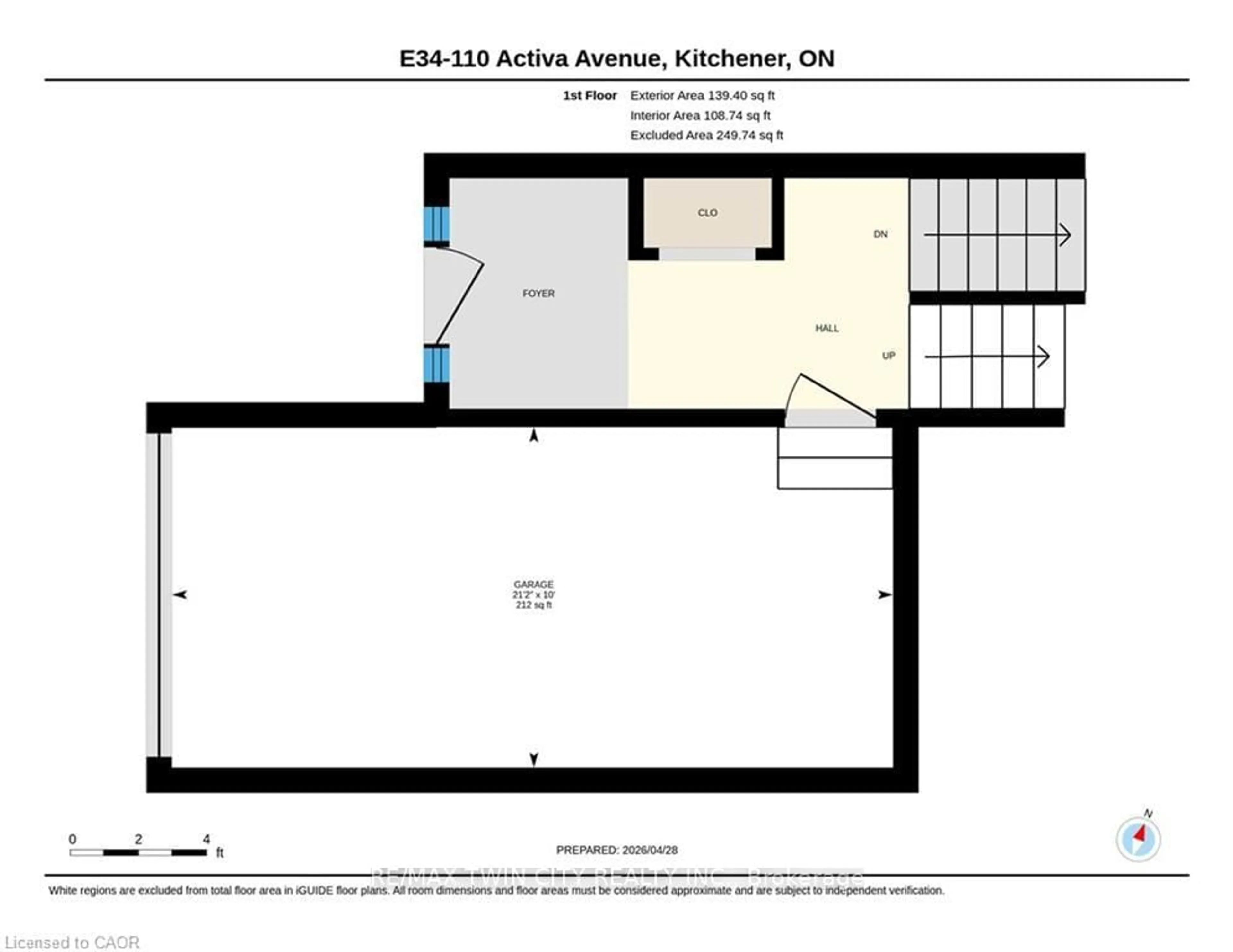 Floor plan for 110 ACTIVA Ave #E34, Kitchener Ontario N2E 3T3
