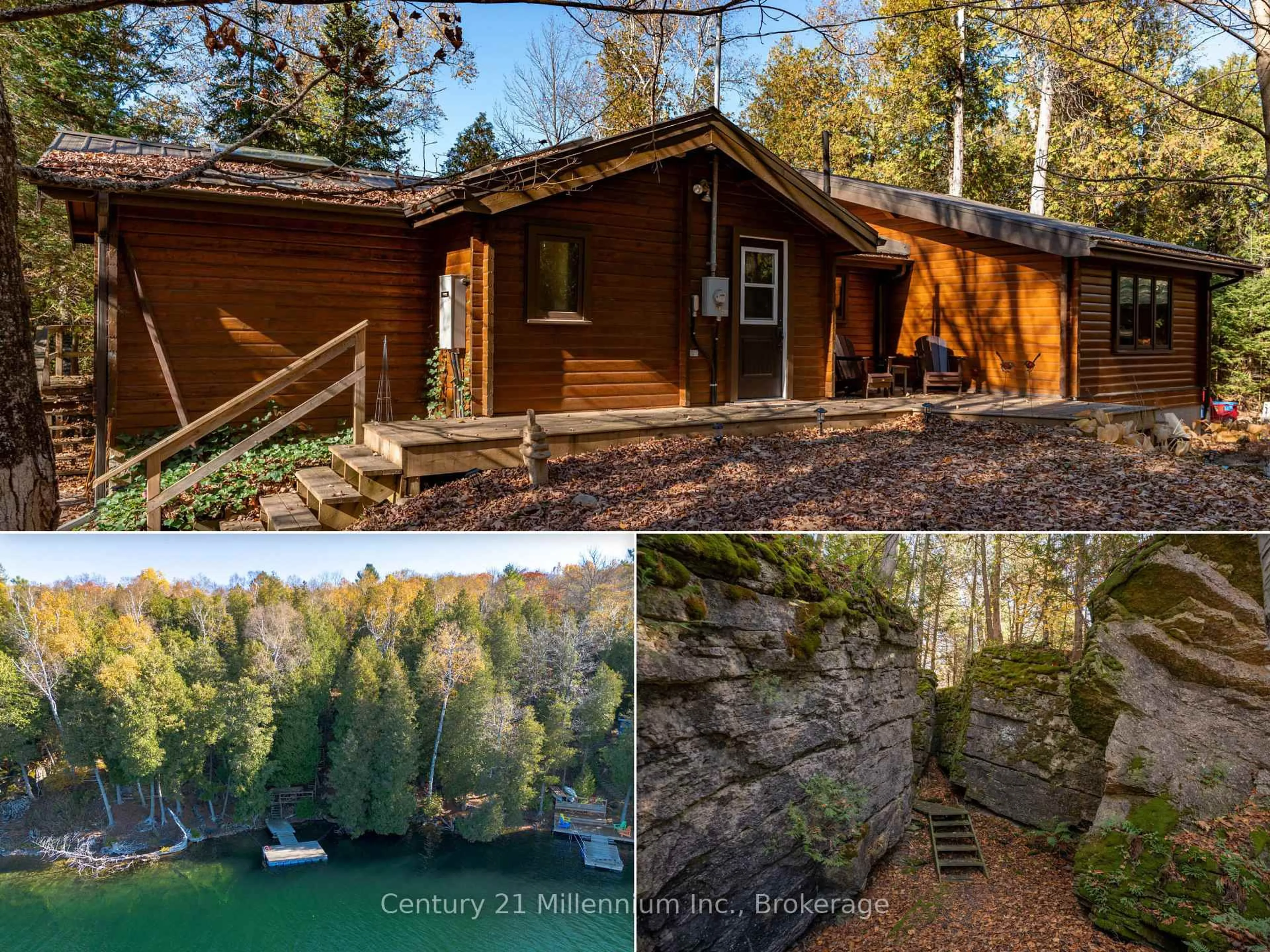 A pic from outside/outdoor area/front of a property/back of a property/a pic from drone, water/lake/river/ocean view for 117 Sutherland Rd, Georgian Bluffs Ontario N0H 2T0
