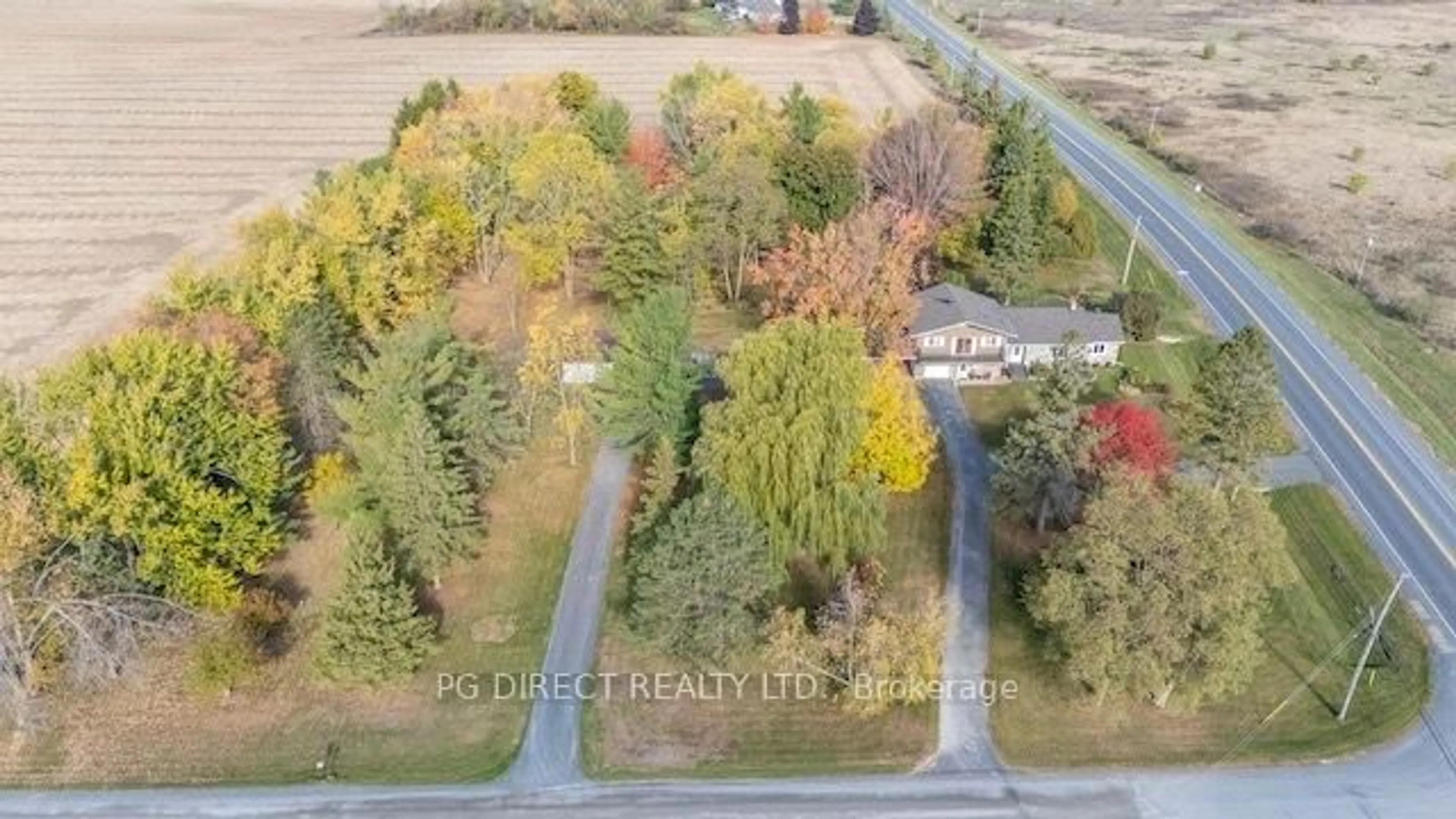 A pic from outside/outdoor area/front of a property/back of a property/a pic from drone, forest/trees view for 2280 County Rd 12 Rd, North Stormont Ontario K0C 1G0