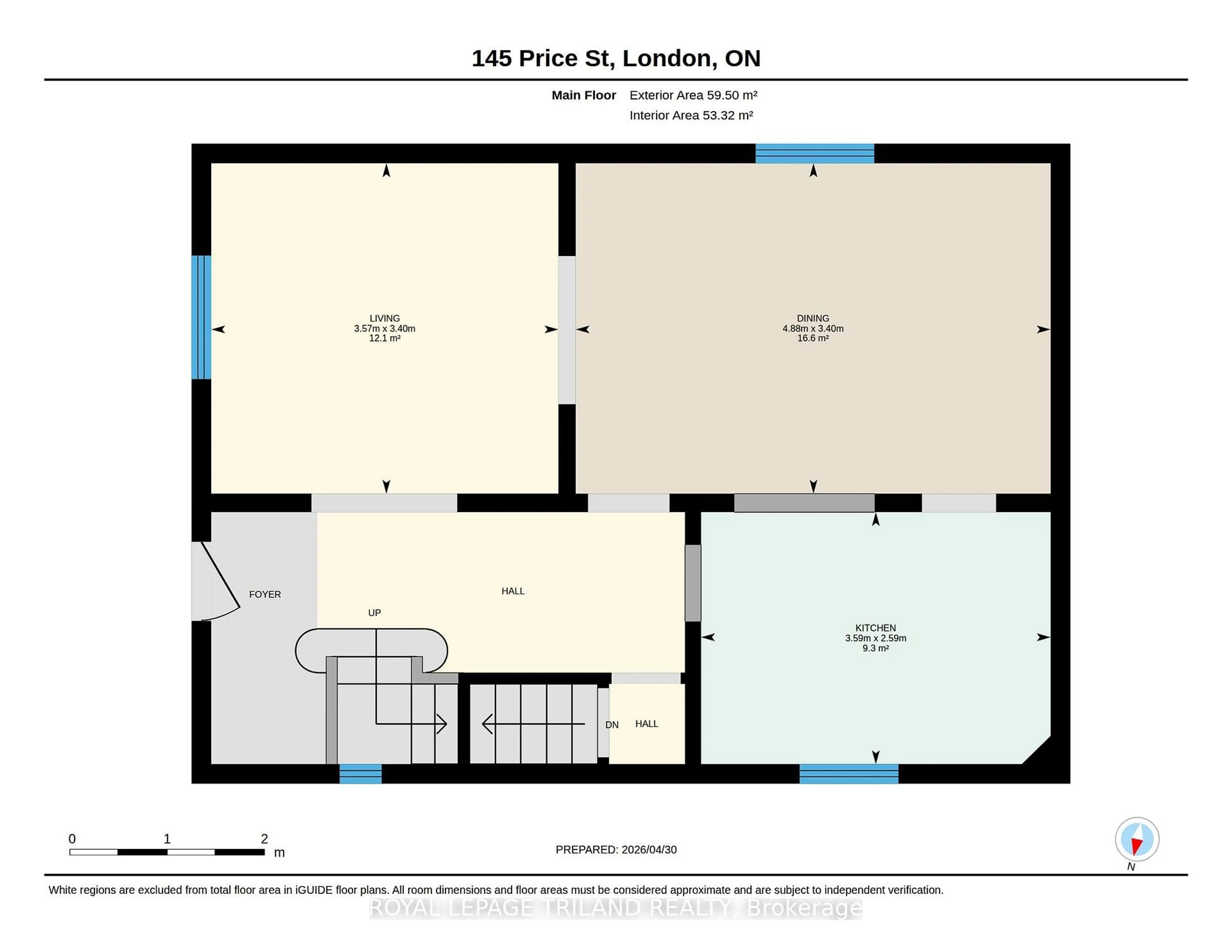 Floor plan for 145 Price St, London East Ontario N5Z 2J4
