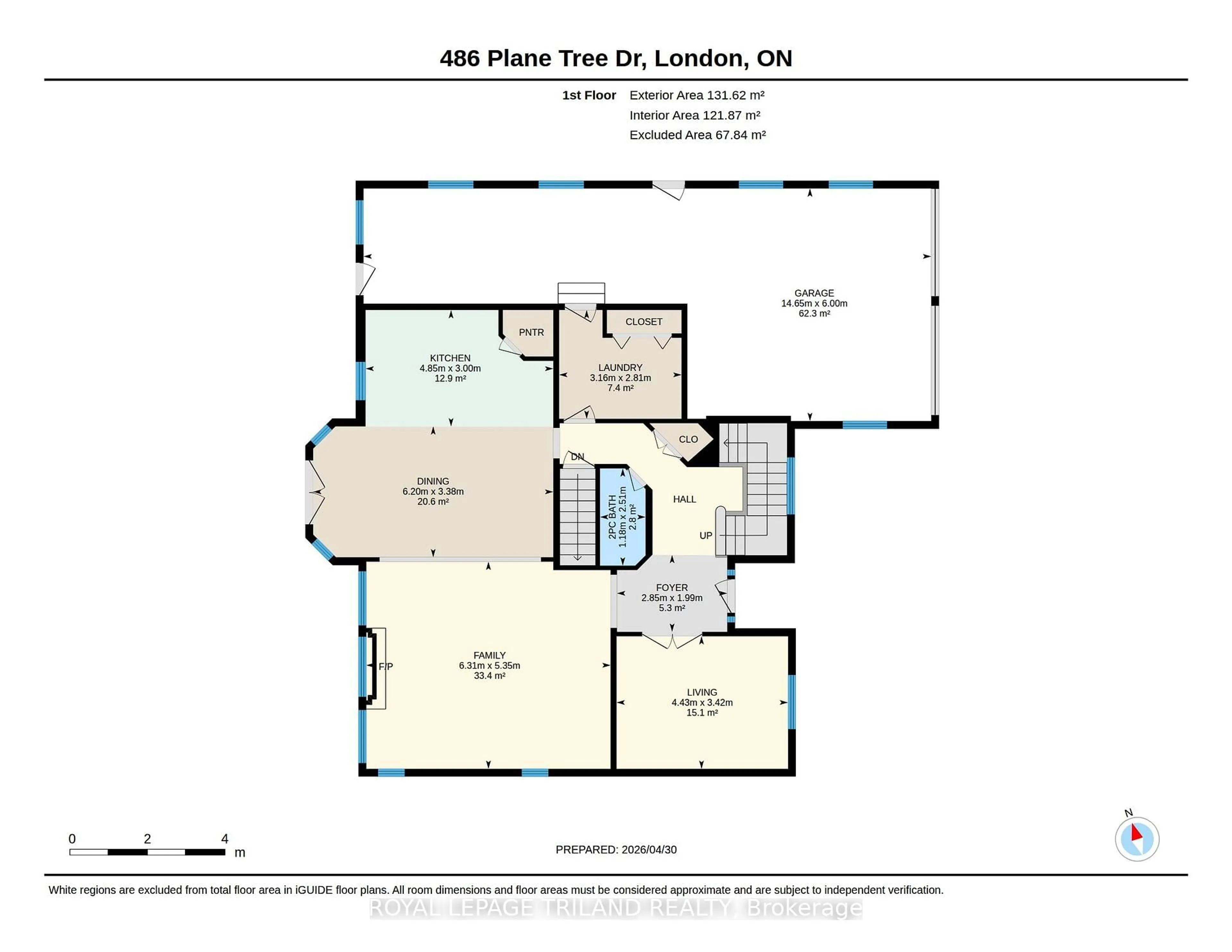 Floor plan for 486 Plane Tree Dr, London North Ontario N6G 5L6