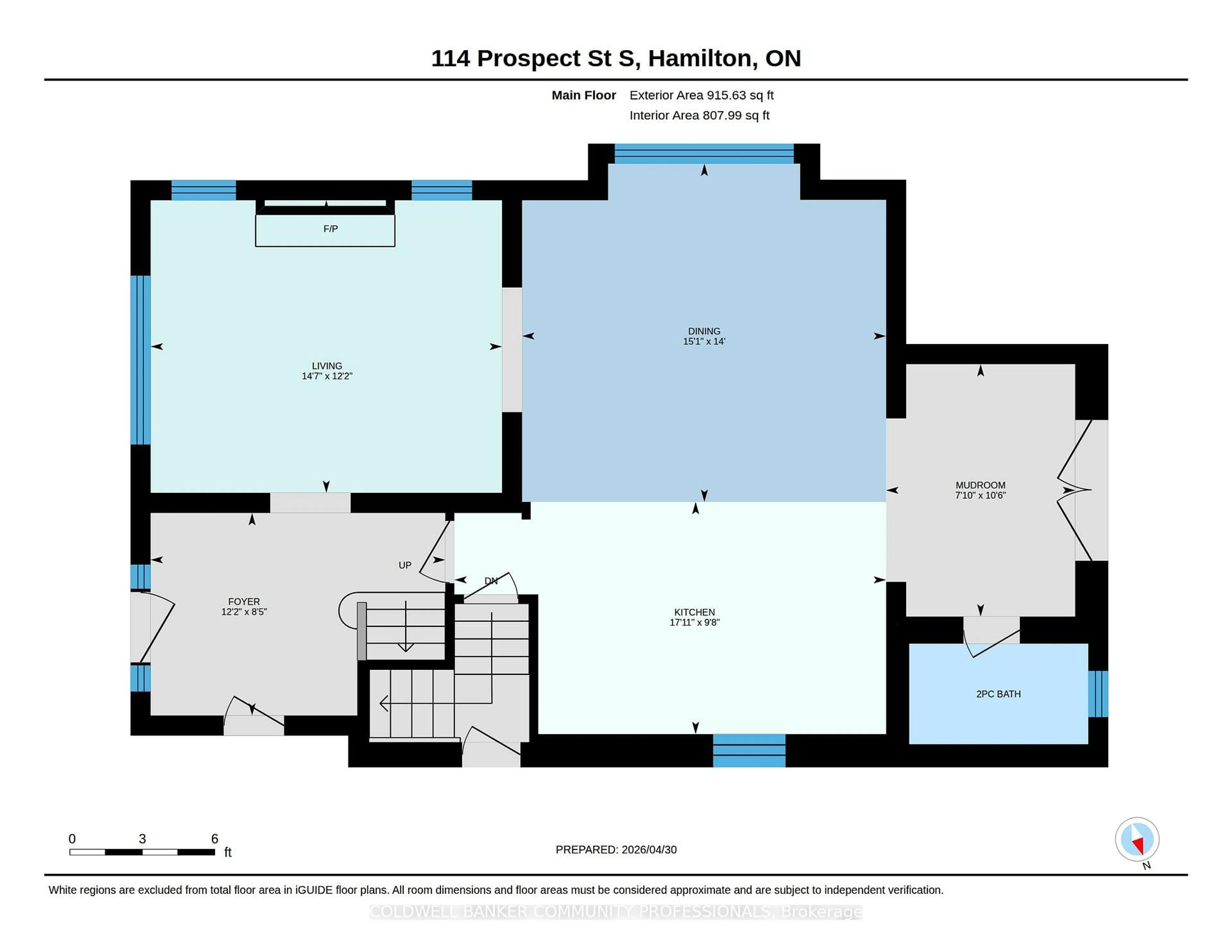 Floor plan for 114 Prospect St, Hamilton Ontario L8M 2Z2