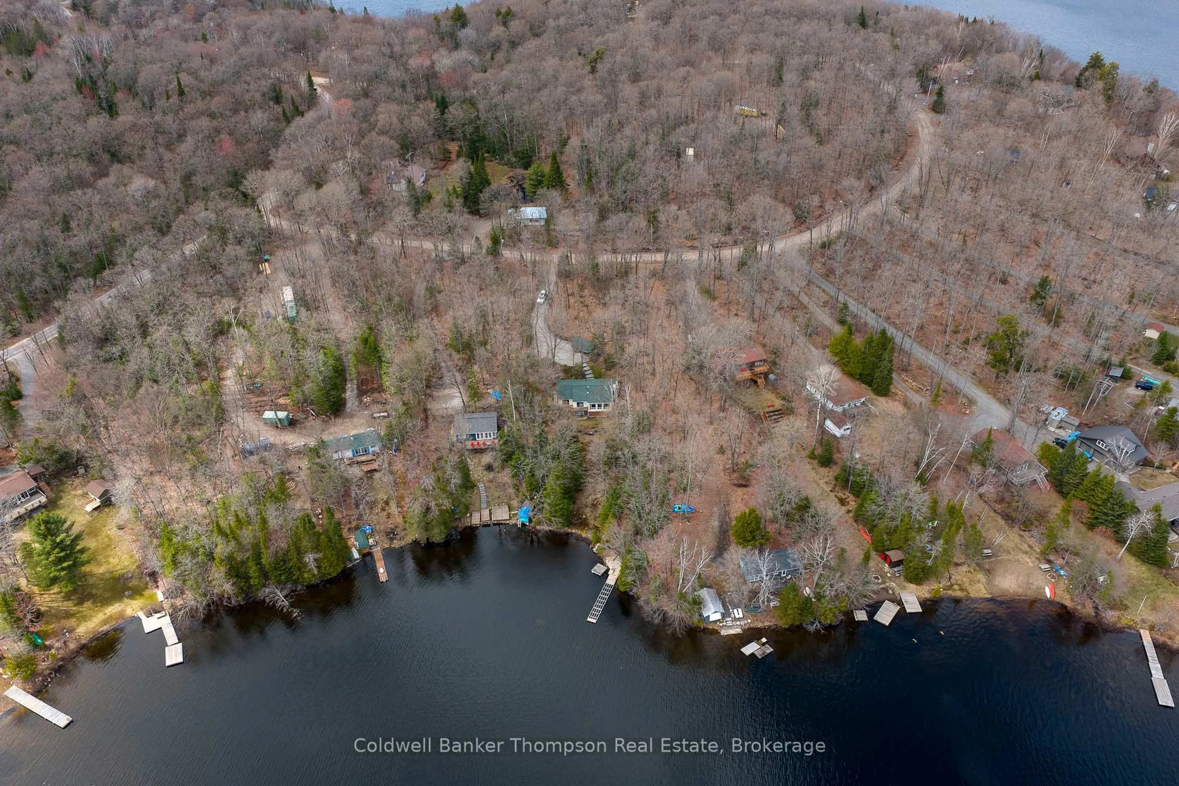 A pic from outside/outdoor area/front of a property/back of a property/a pic from drone, water/lake/river/ocean view for 23 Maple Dr, Perry Ontario P0A 1J0