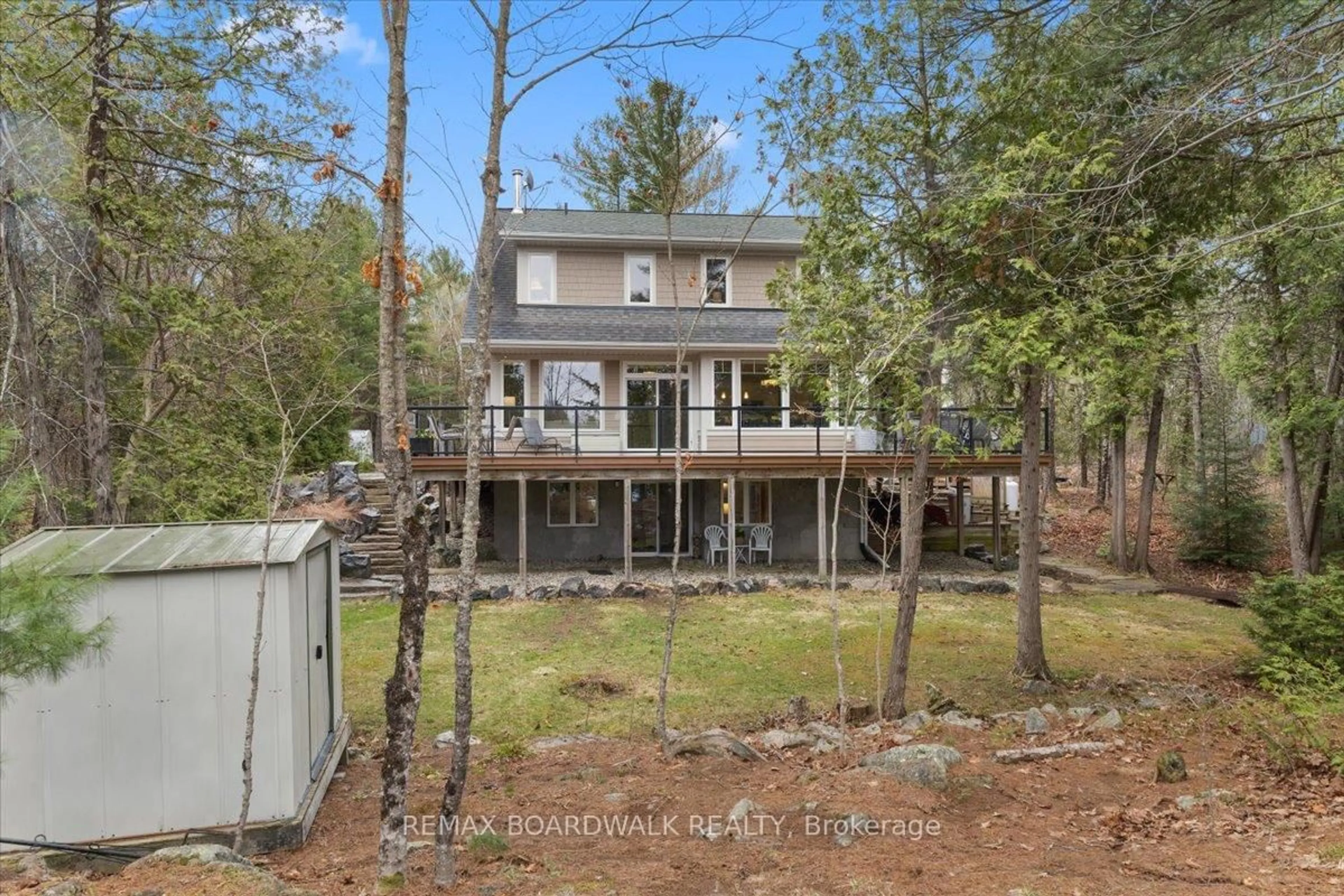 A pic from outside/outdoor area/front of a property/back of a property/a pic from drone, water/lake/river/ocean view for 2924 R29 Rd, Rideau Lakes Ontario K0G 1V0