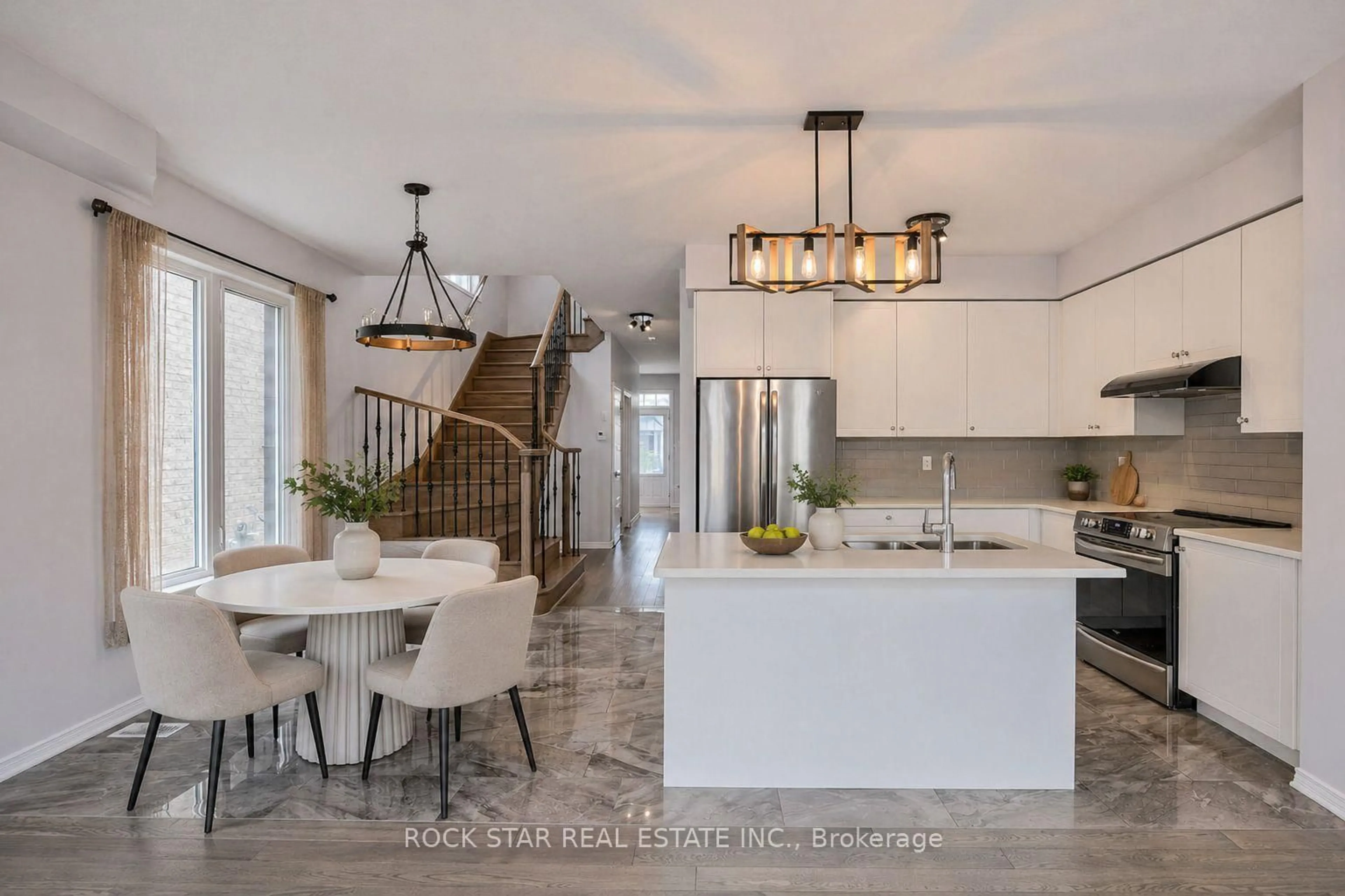 Open concept kitchen, ceramic/tile floor for 331 Dolman St, Woolwich Ontario N0B 1M0