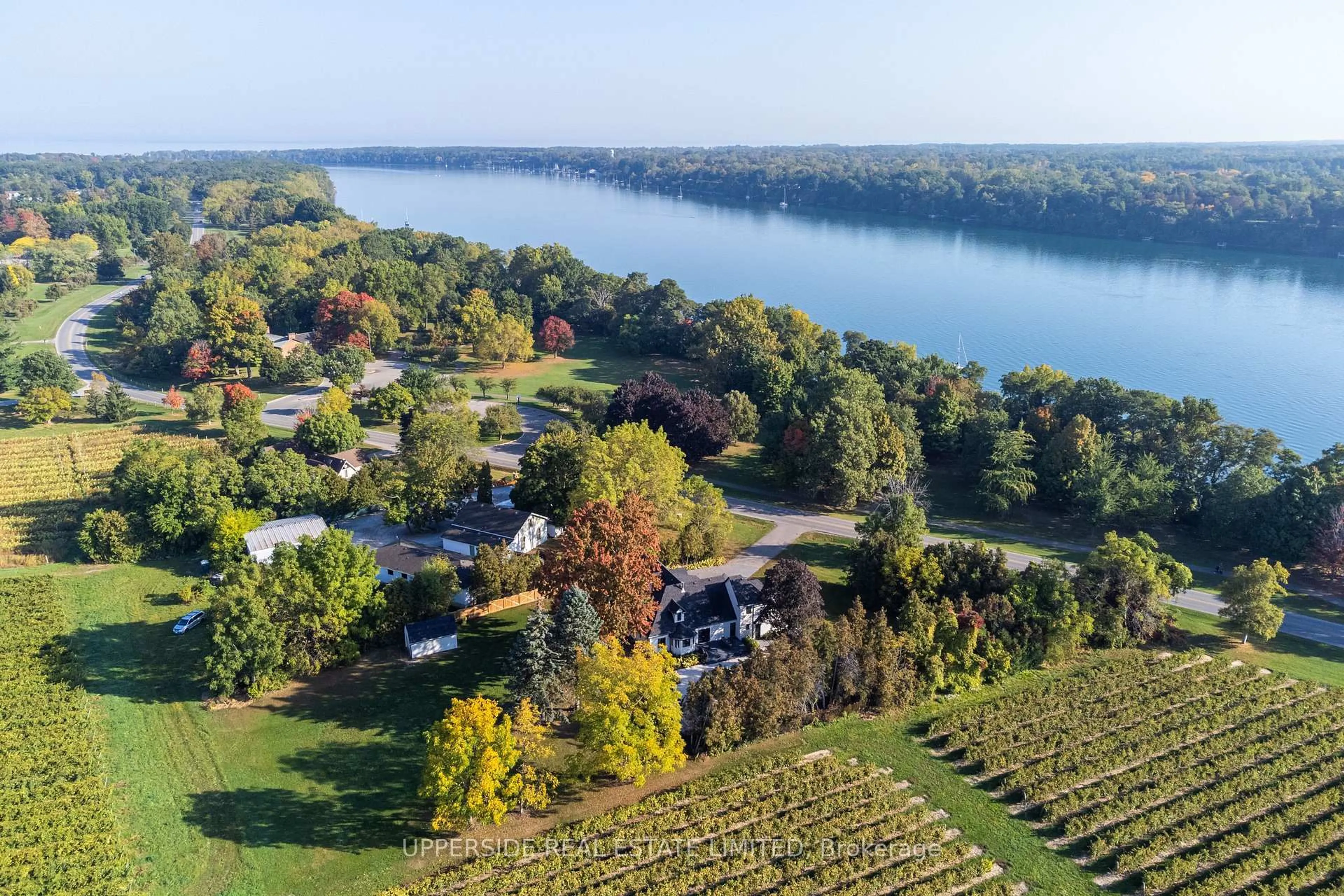 A pic from outside/outdoor area/front of a property/back of a property/a pic from drone, water/lake/river/ocean view for 15886 Niagara Pkwy, Niagara-on-the-Lake Ontario L0S 1J0