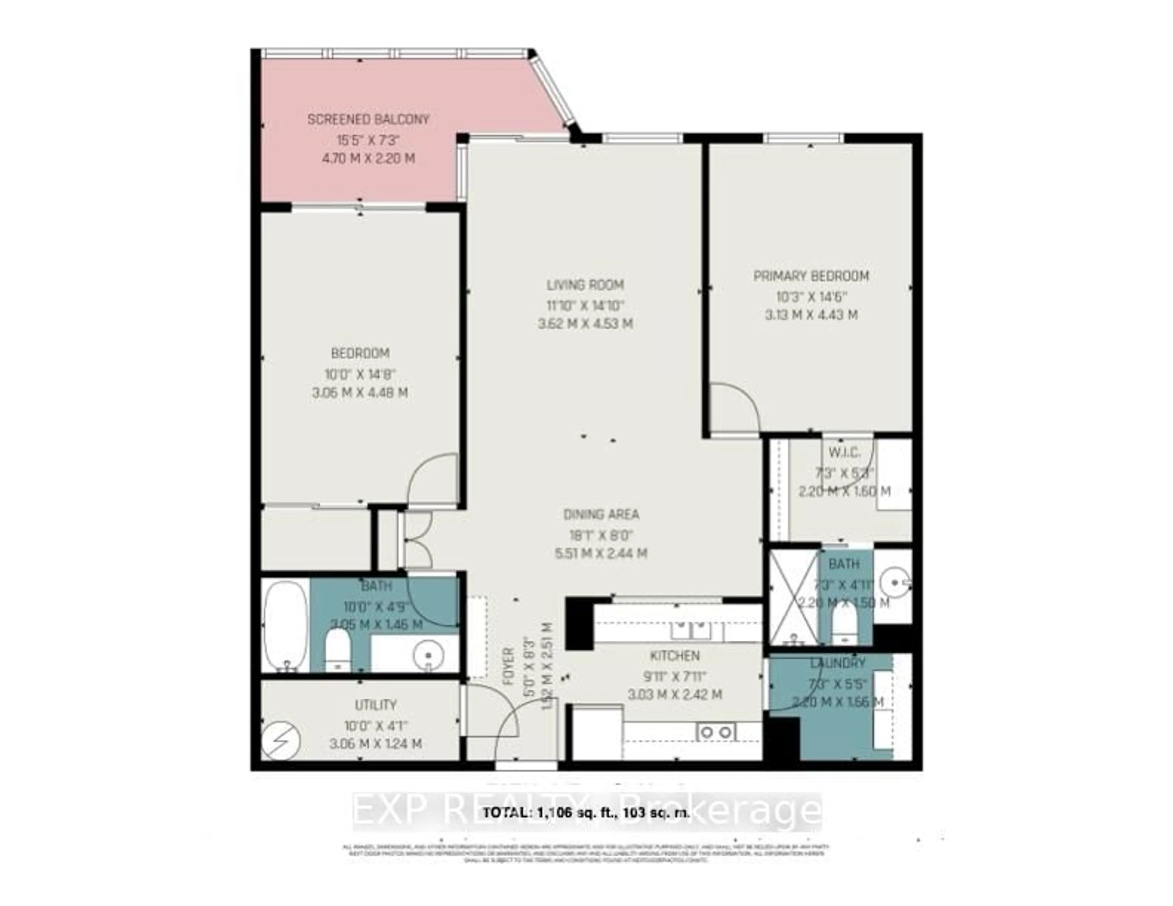 Floor plan for 2019 Carling Ave #503, Ottawa Ontario K2A 4A2
