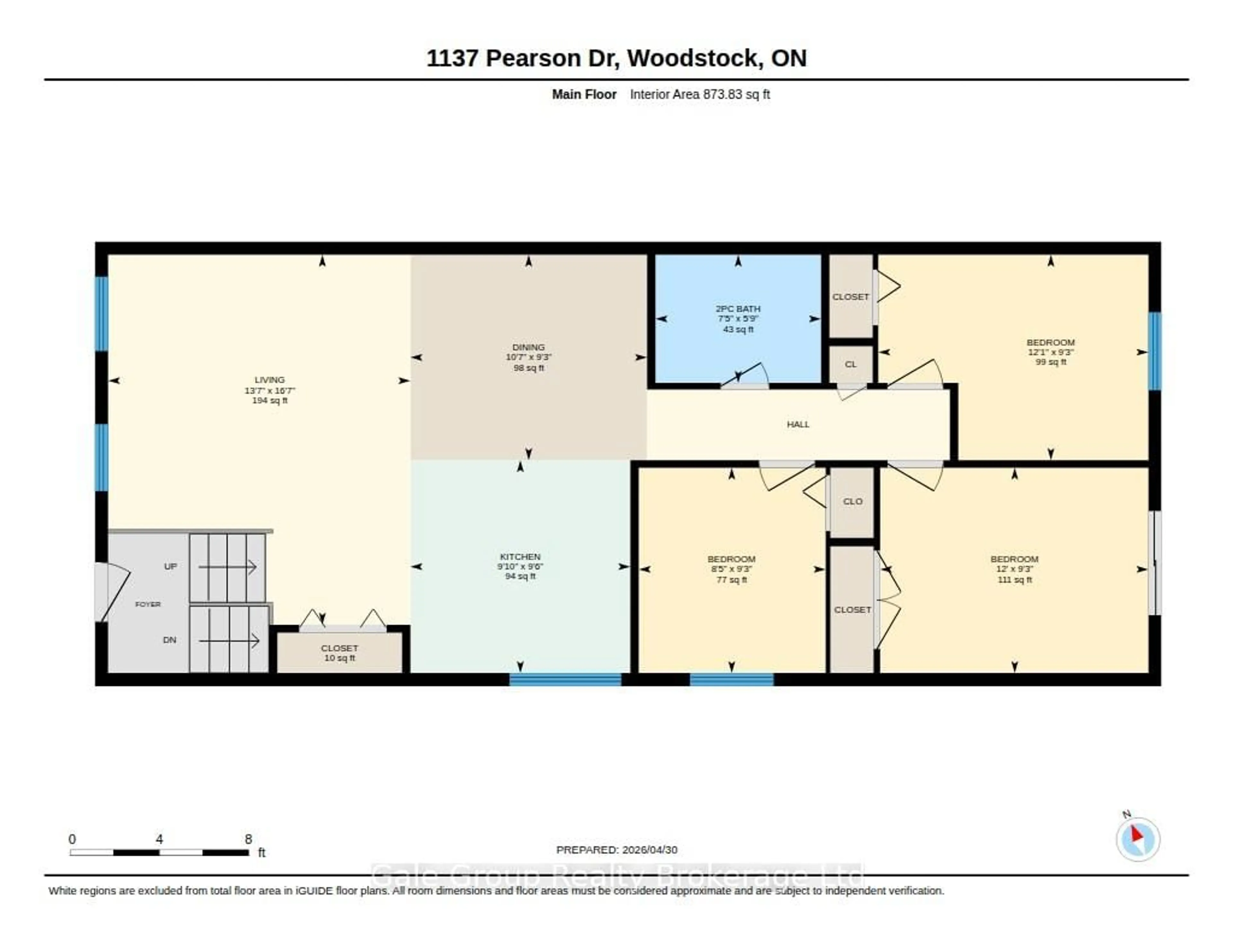 Floor plan for 1137 Pearson Dr, Woodstock Ontario N4S 8J4