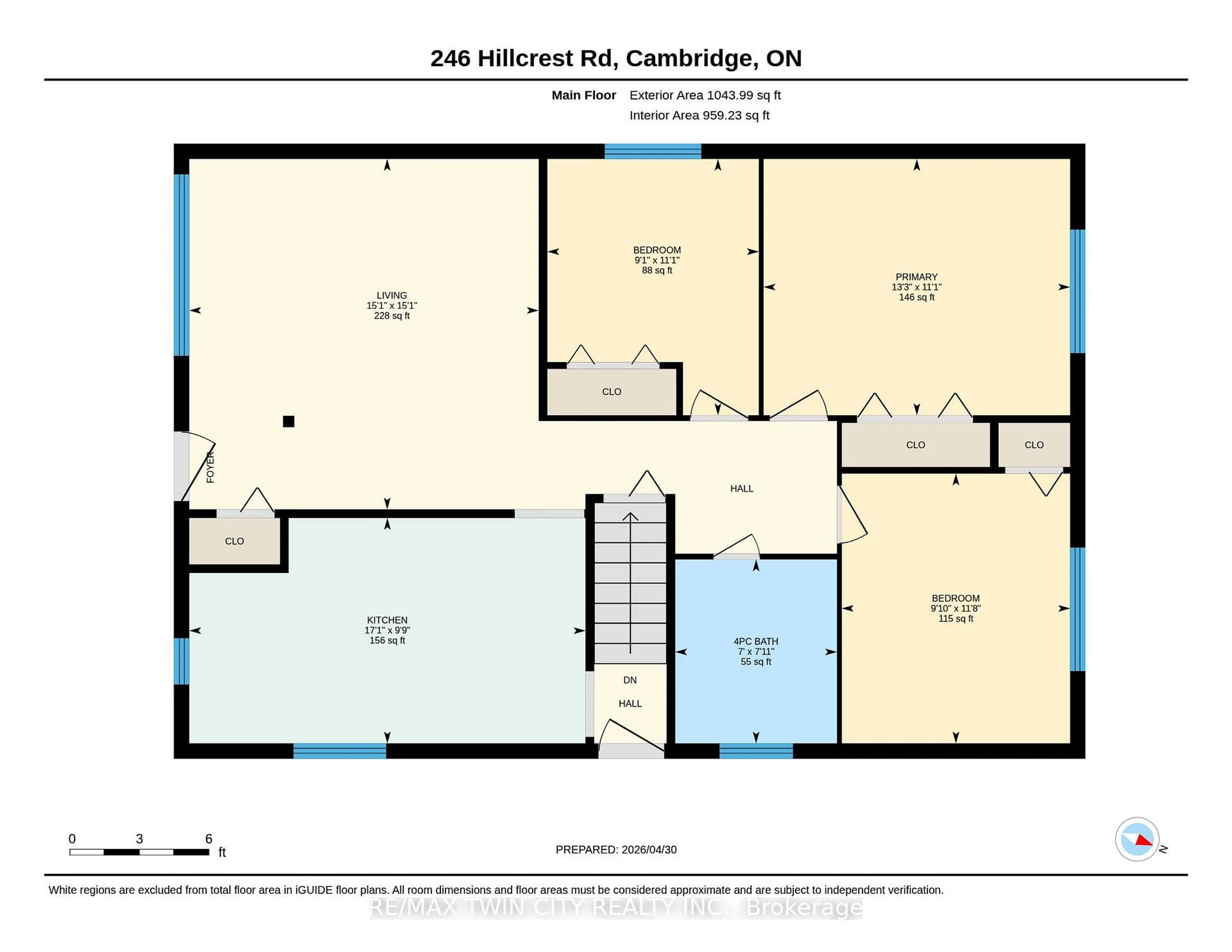 Floor plan for 246 Hillcrest Rd, Cambridge Ontario N3H 1B2