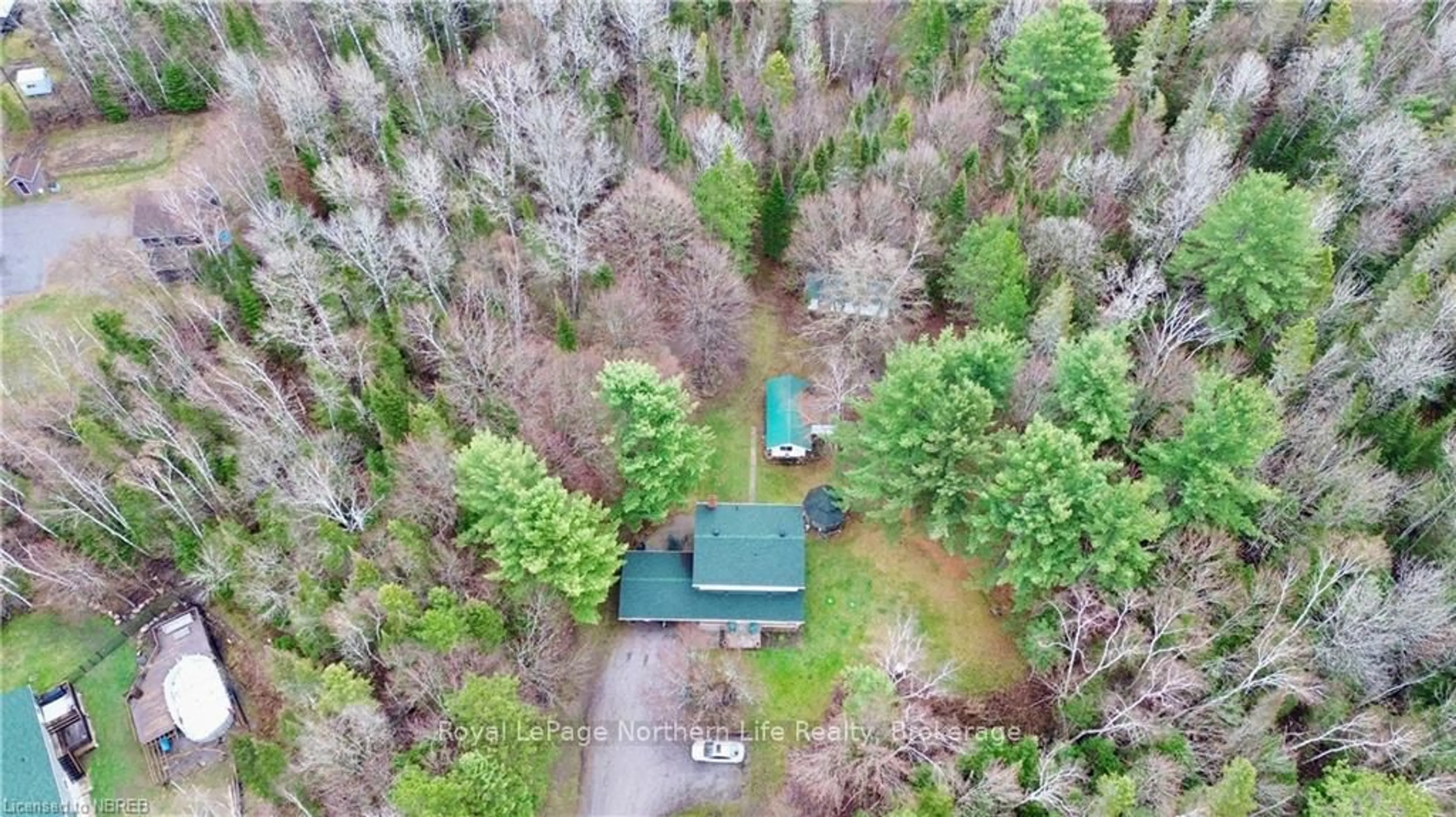 A pic from outside/outdoor area/front of a property/back of a property/a pic from drone, forest/trees view for 64 Astorville Rd, East Ferris Ontario P0H 1B0