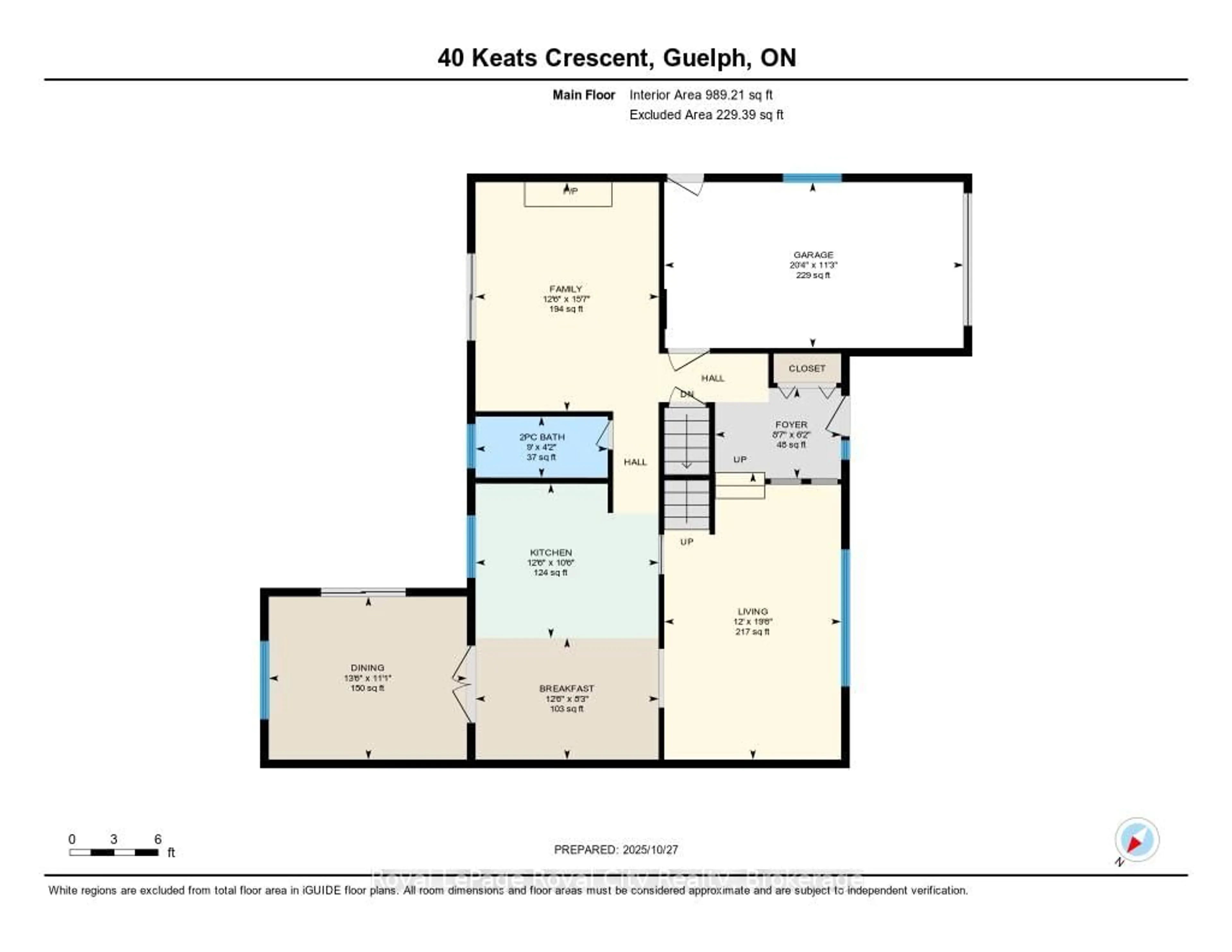 Floor plan for 40 Keats Cres, Guelph Ontario N1G 3B2