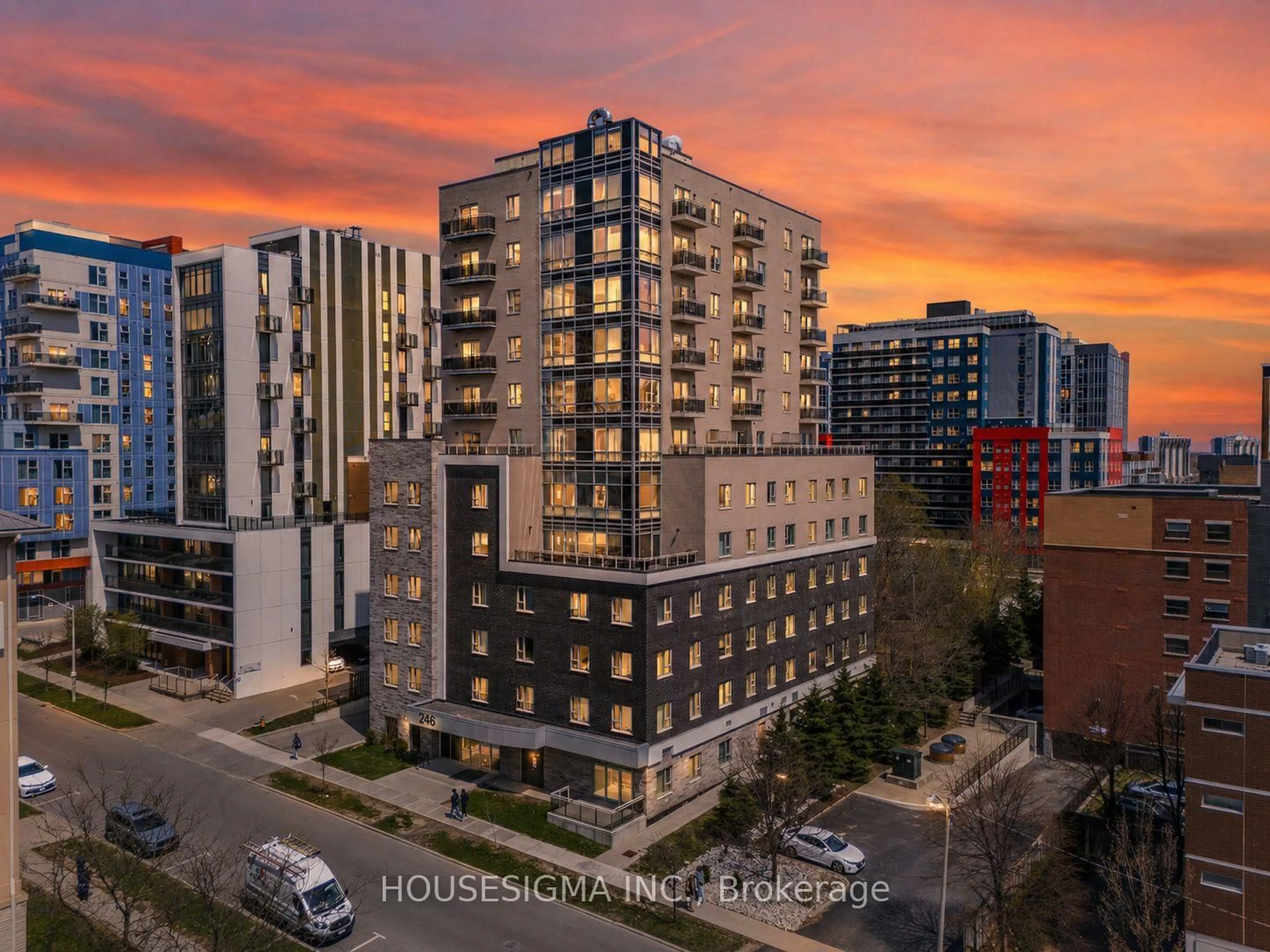 A pic from outside/outdoor area/front of a property/back of a property/a pic from drone, city buildings view from balcony for 246 Lester St #PH-03, Waterloo Ontario N2L 0H1