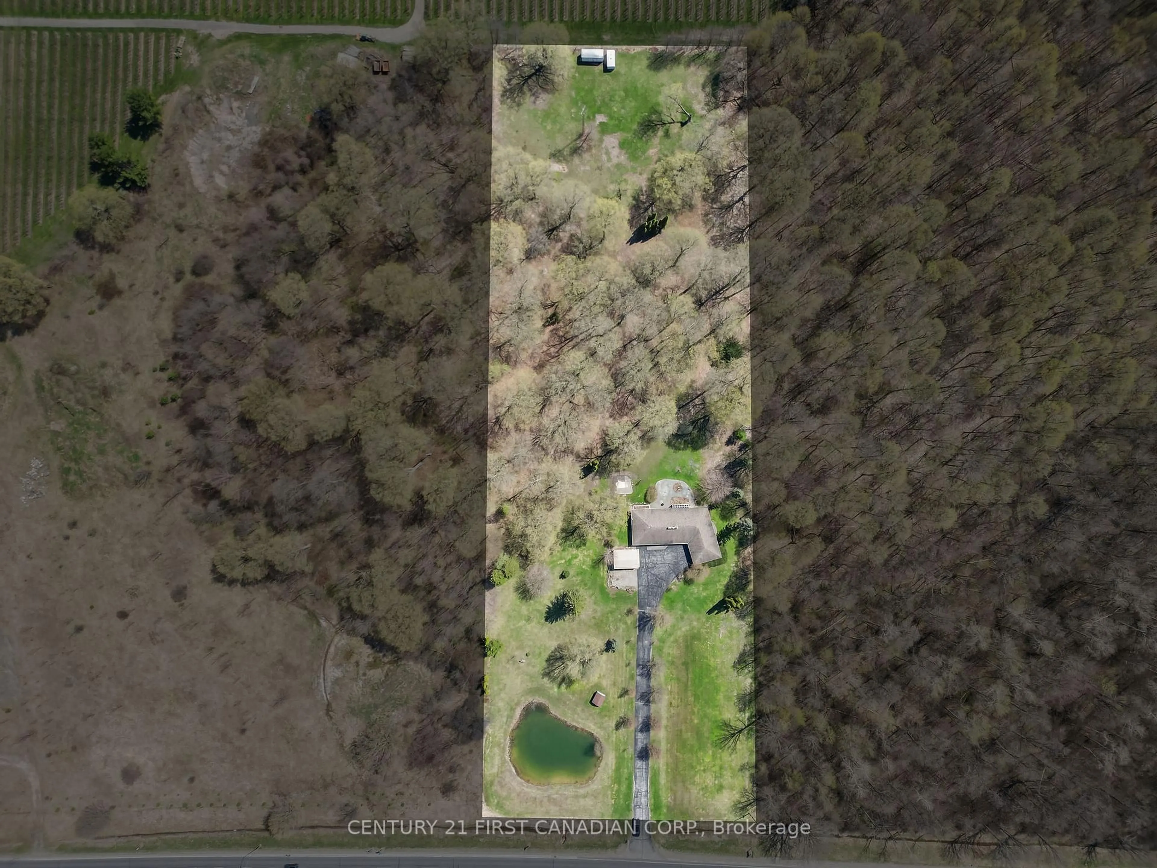 A pic from outside/outdoor area/front of a property/back of a property/a pic from drone, forest/trees view for 14519 Elginfield Rd, Middlesex Centre Ontario N0M 2J0