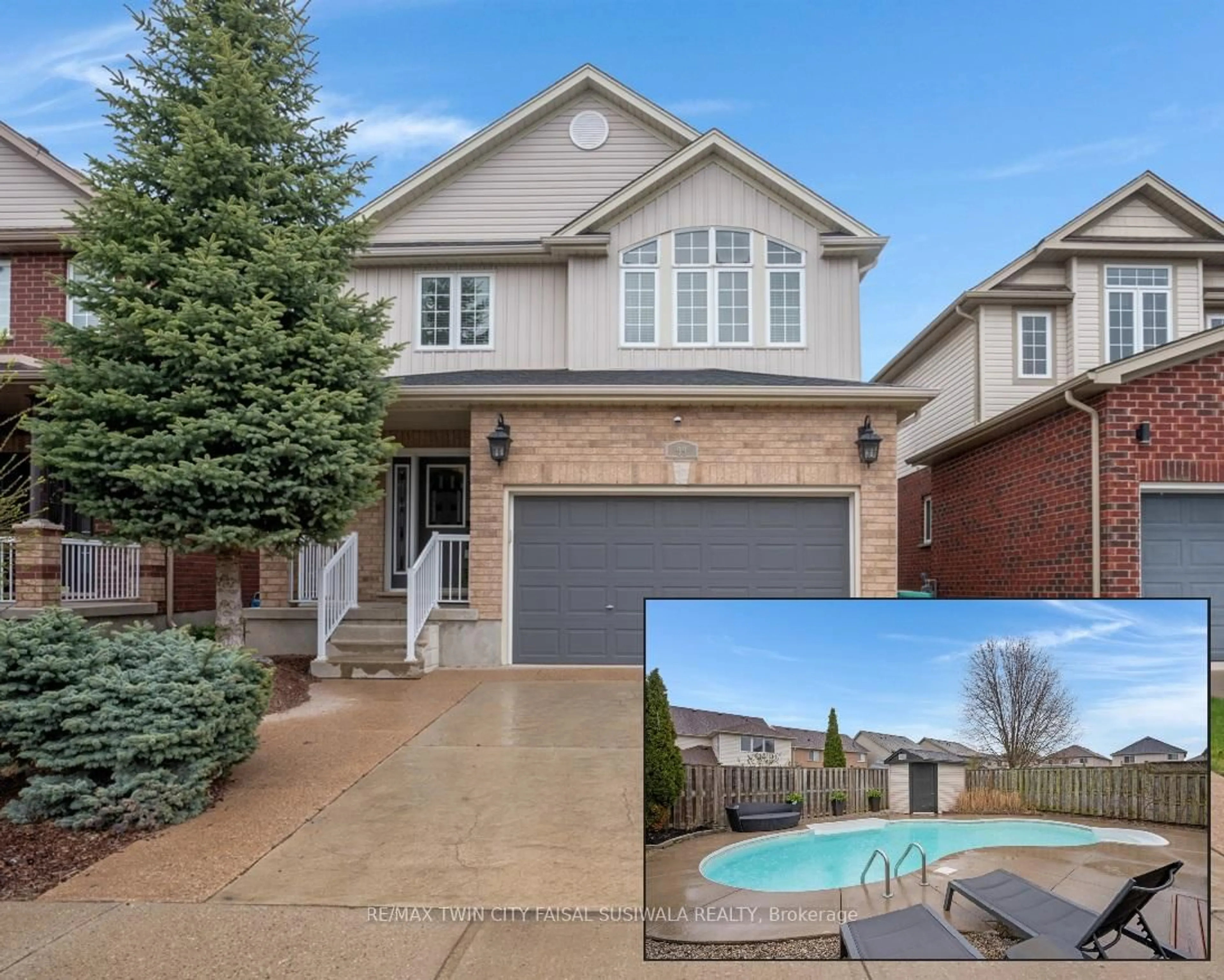 Home with brick exterior material, street for 99 Udvari Cres, Kitchener Ontario N2N 0A2