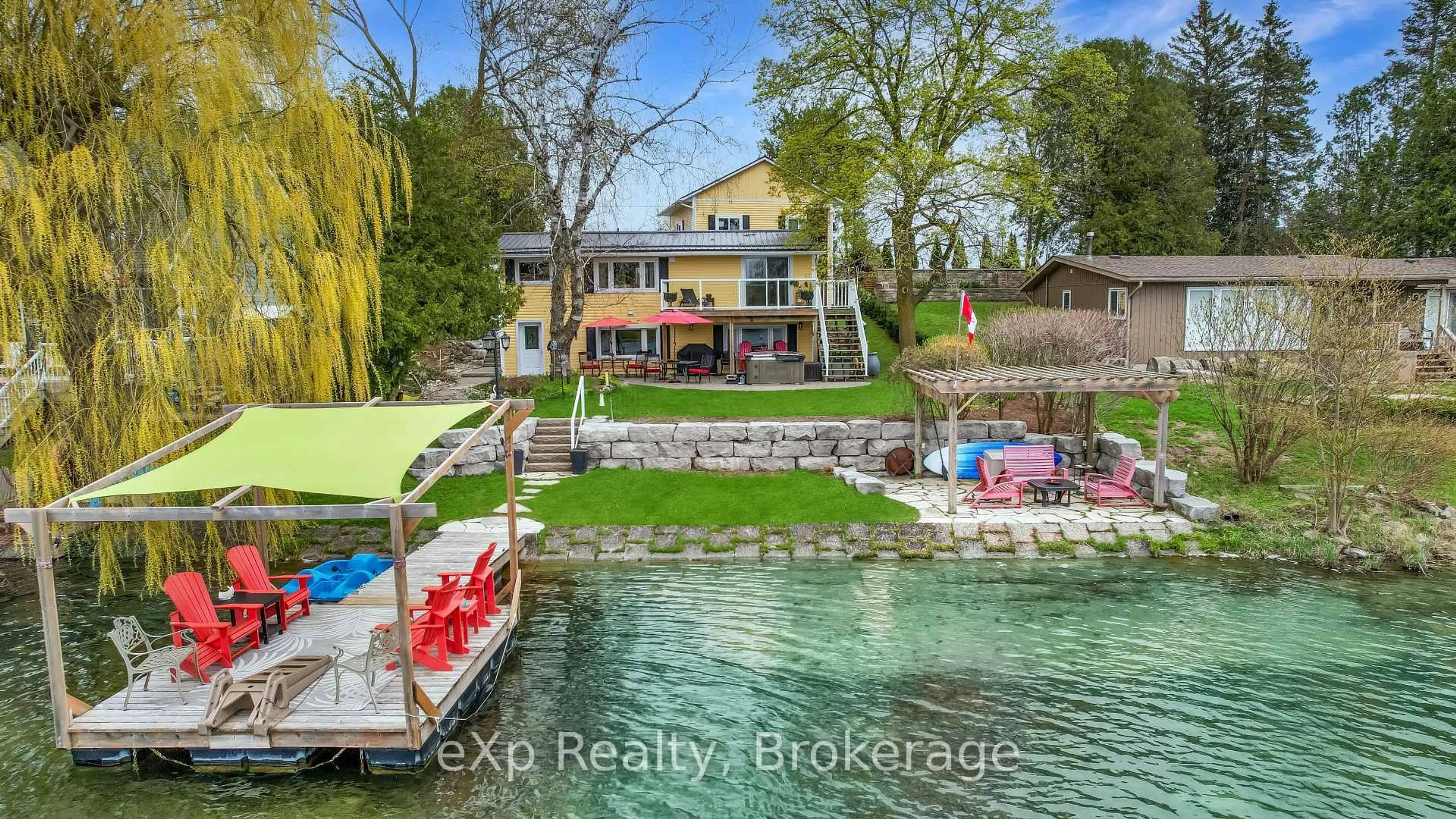 A pic from outside/outdoor area/front of a property/back of a property/a pic from drone, water/lake/river/ocean view for 816 Marl Lake Road 8, Brockton Ontario N4N 3B9