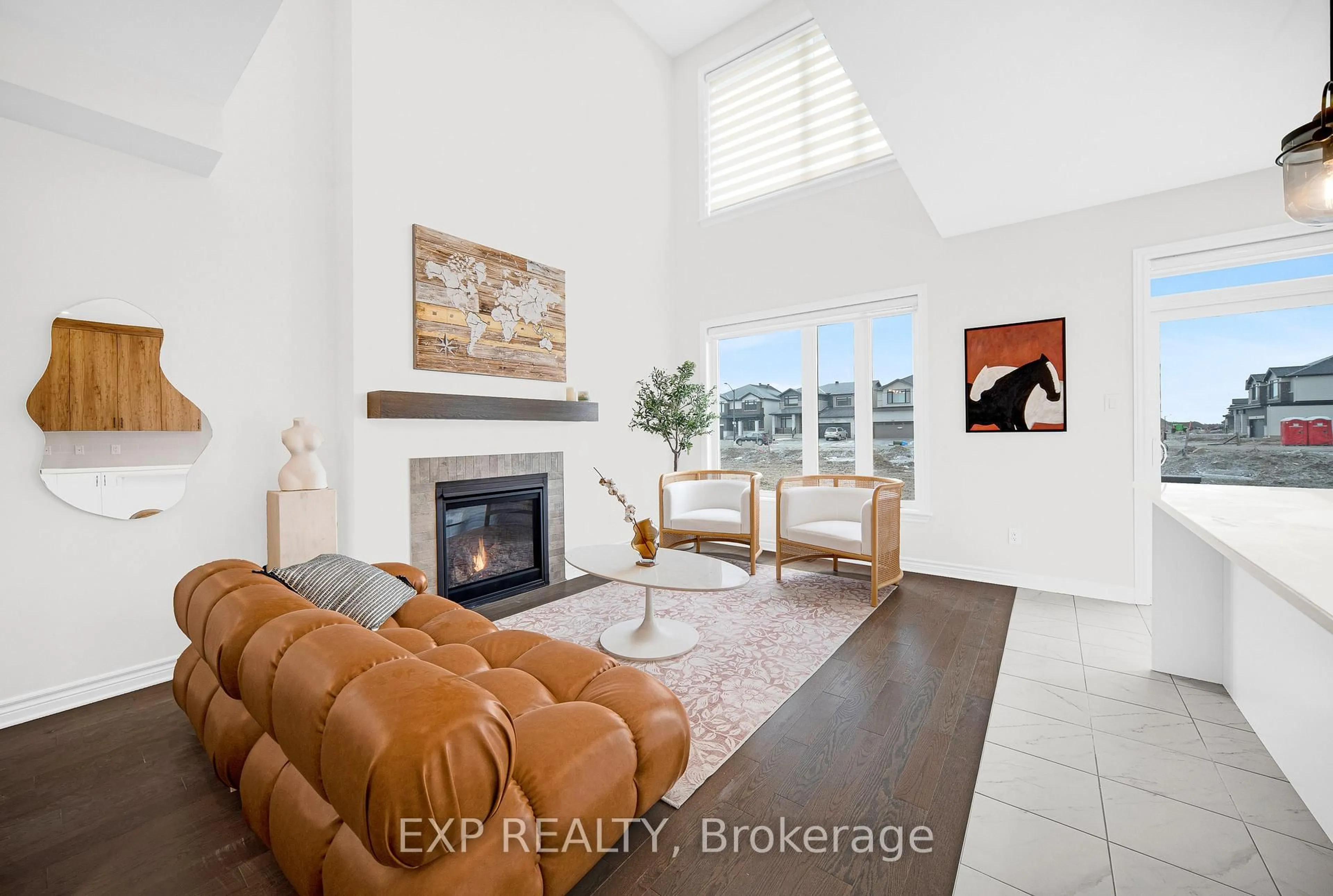 Living room with furniture, ceramic/tile floor for 52 Whooping Crane Rdge, Ottawa Ontario K4M 0P2