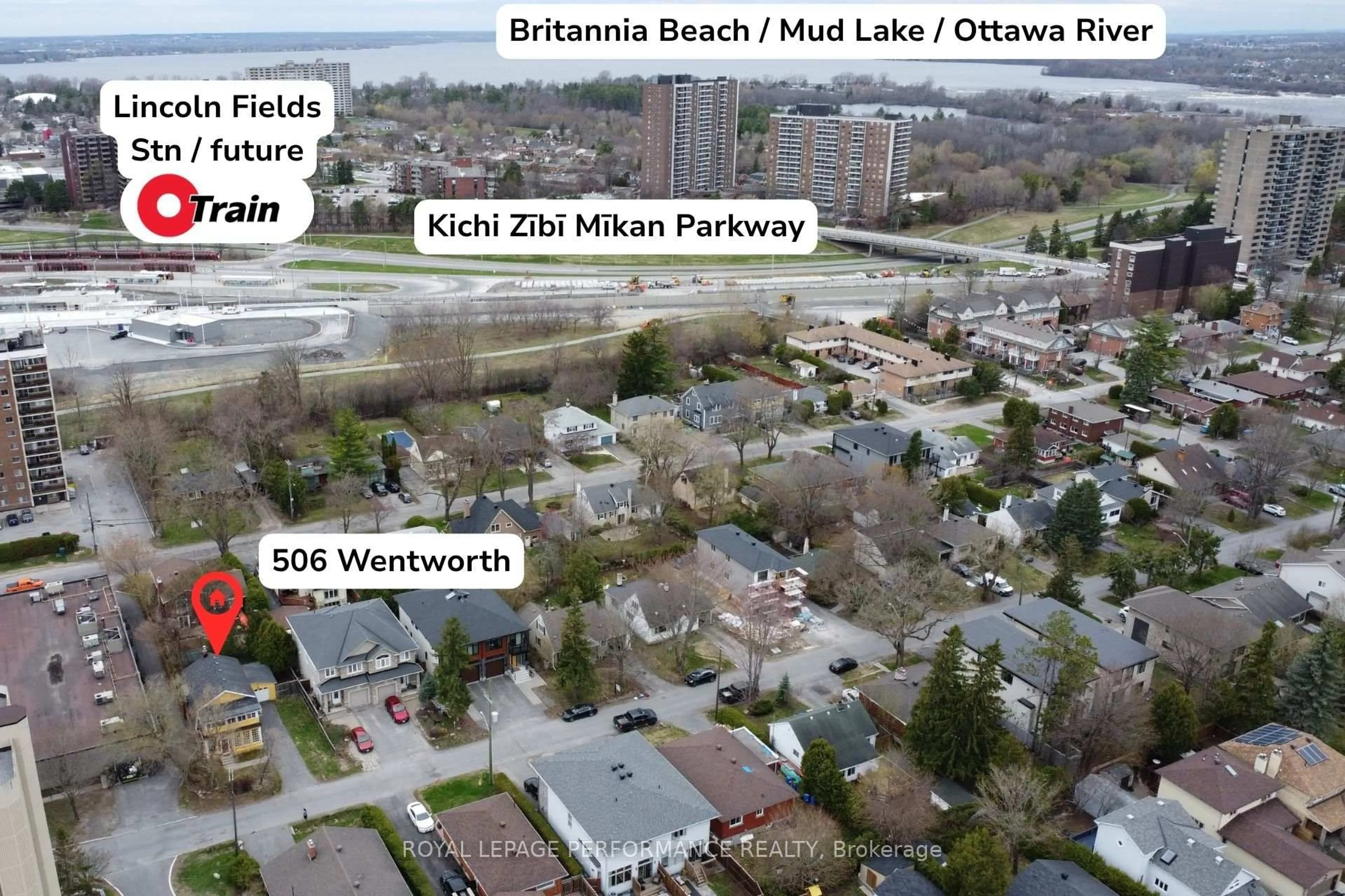 A pic from outside/outdoor area/front of a property/back of a property/a pic from drone, water/lake/river/ocean view for 506 Wentworth Ave, Ottawa Ontario K2B 5K1