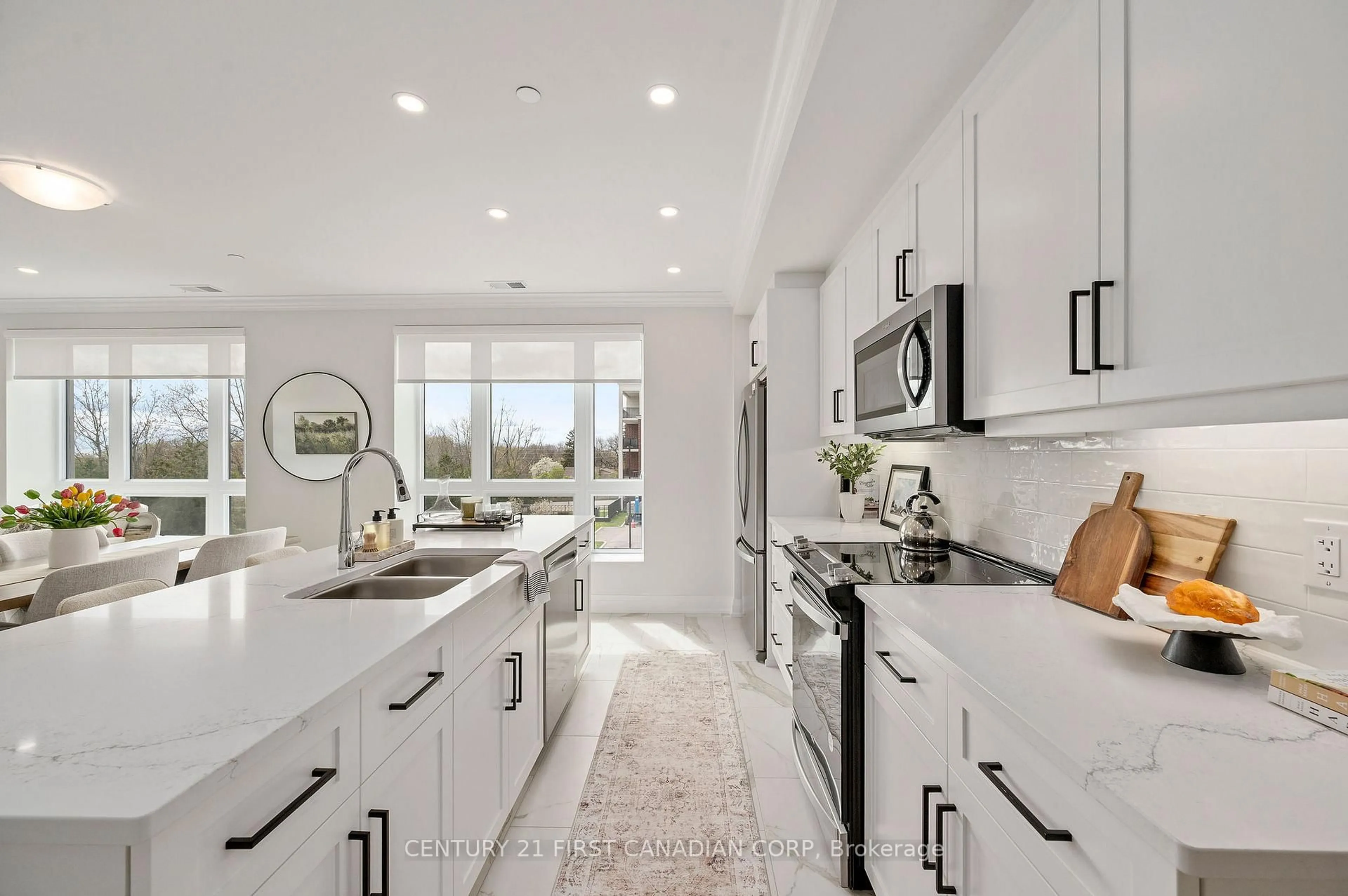 Open concept kitchen, ceramic/tile floor for 1560 Upper West Ave #210, London South Ontario N6K 4P9