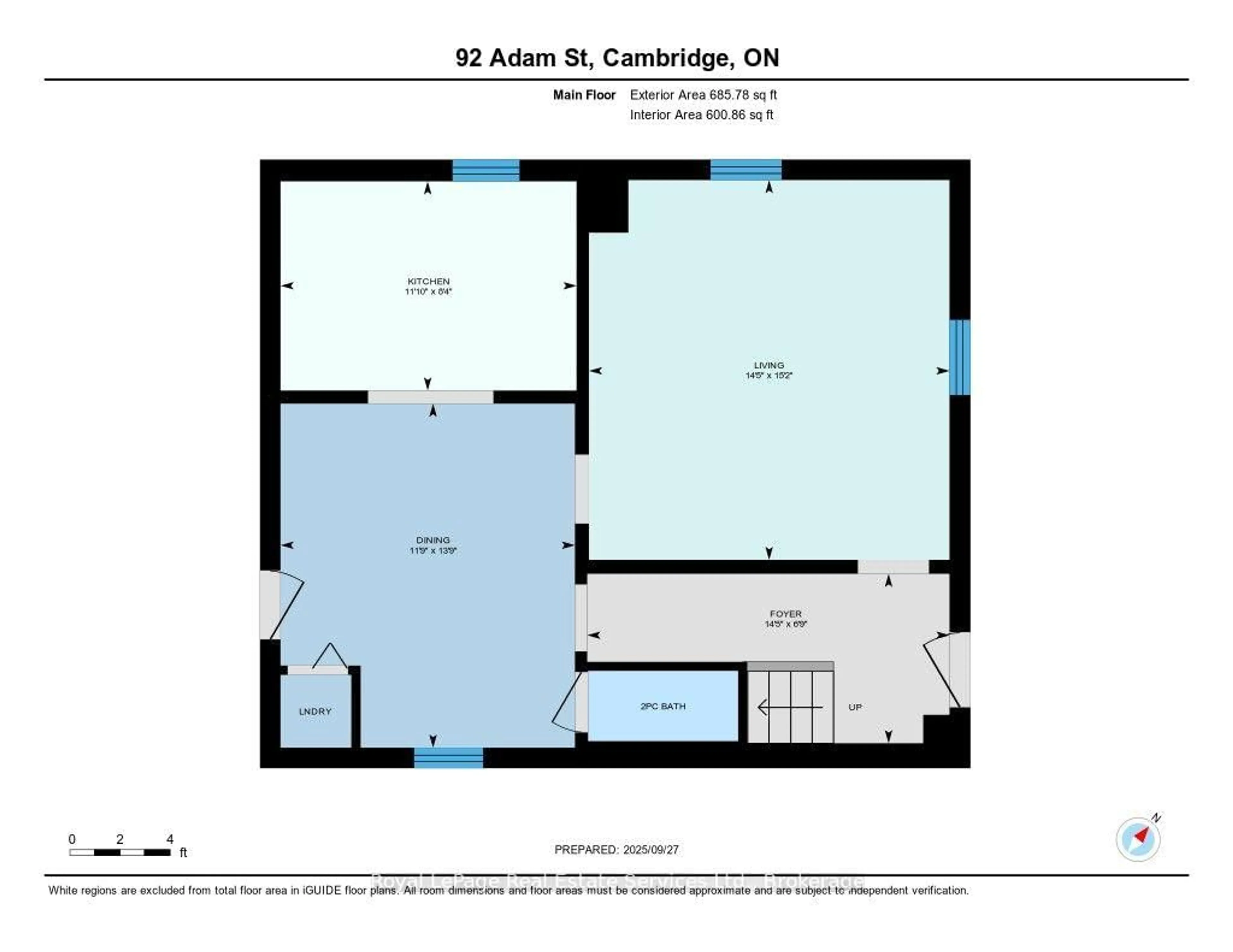 Floor plan for 92 Adam St, Cambridge Ontario N3C 2K6