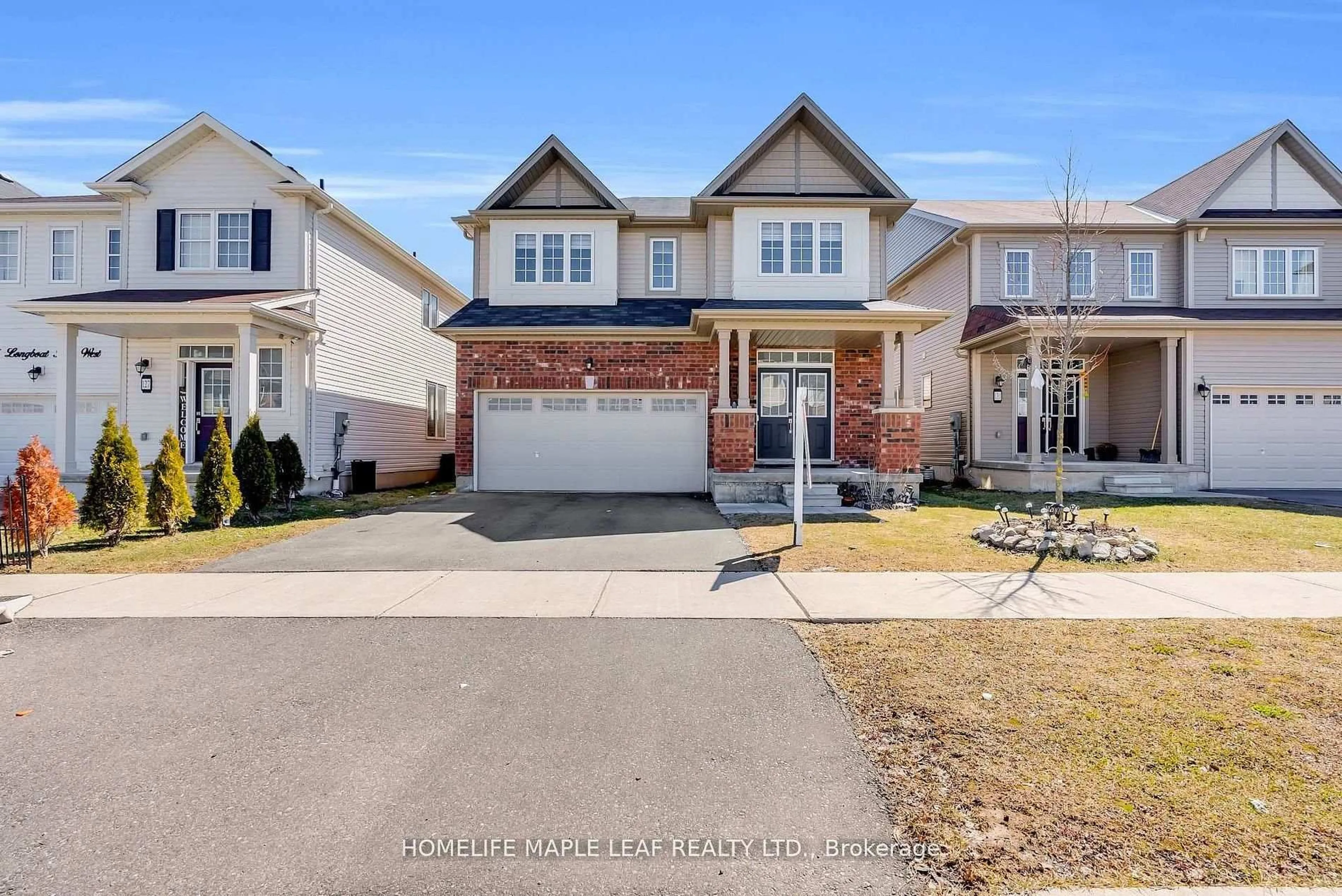 Home with brick exterior material, street for 129 Longboat Ru, Brantford Ontario N3T 0R8