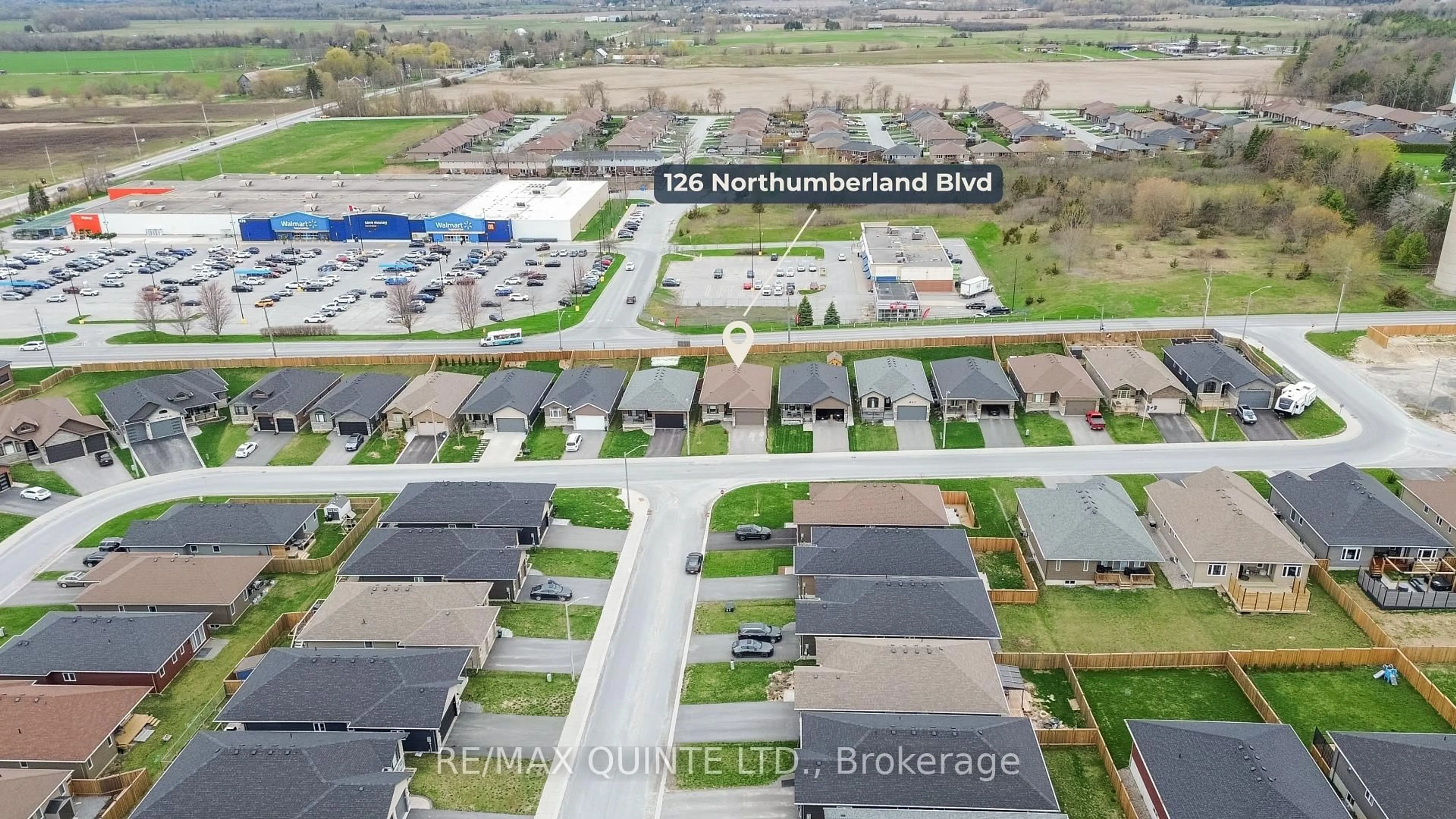 A pic from outside/outdoor area/front of a property/back of a property/a pic from drone, street for 126 Northumberland Blvd, Quinte West Ontario K8V 6W2