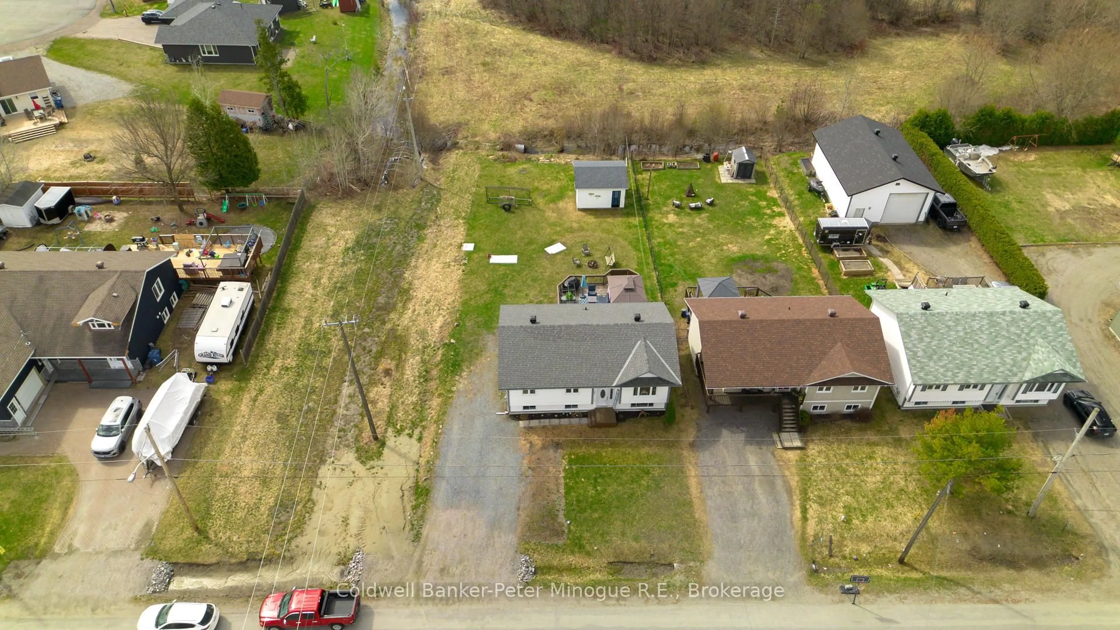 A pic from outside/outdoor area/front of a property/back of a property/a pic from drone, street for 518 Sabourin Rd, West Nipissing Ontario P2B 2P8