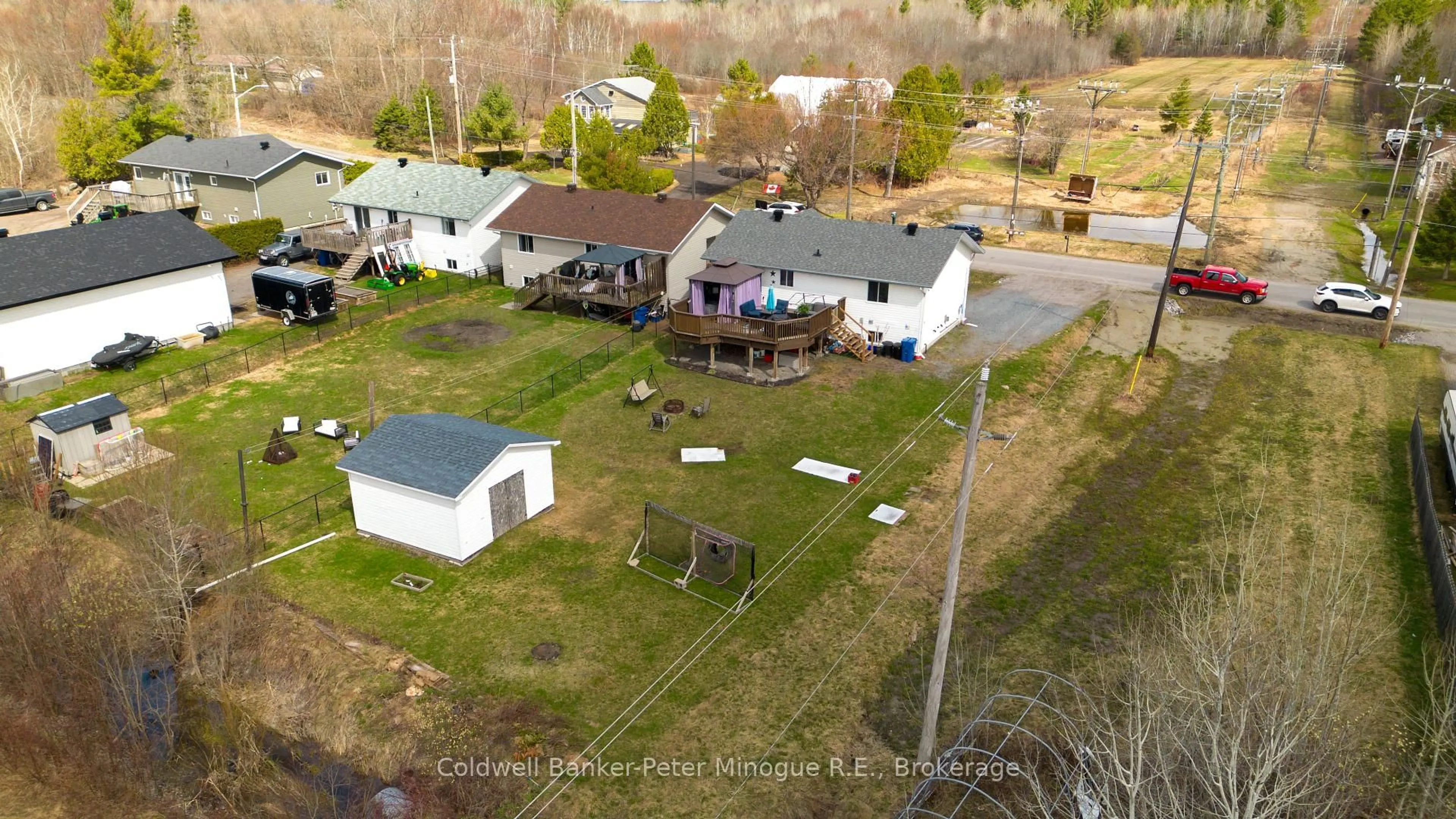 A pic from outside/outdoor area/front of a property/back of a property/a pic from drone, street for 518 Sabourin Rd, West Nipissing Ontario P2B 2P8