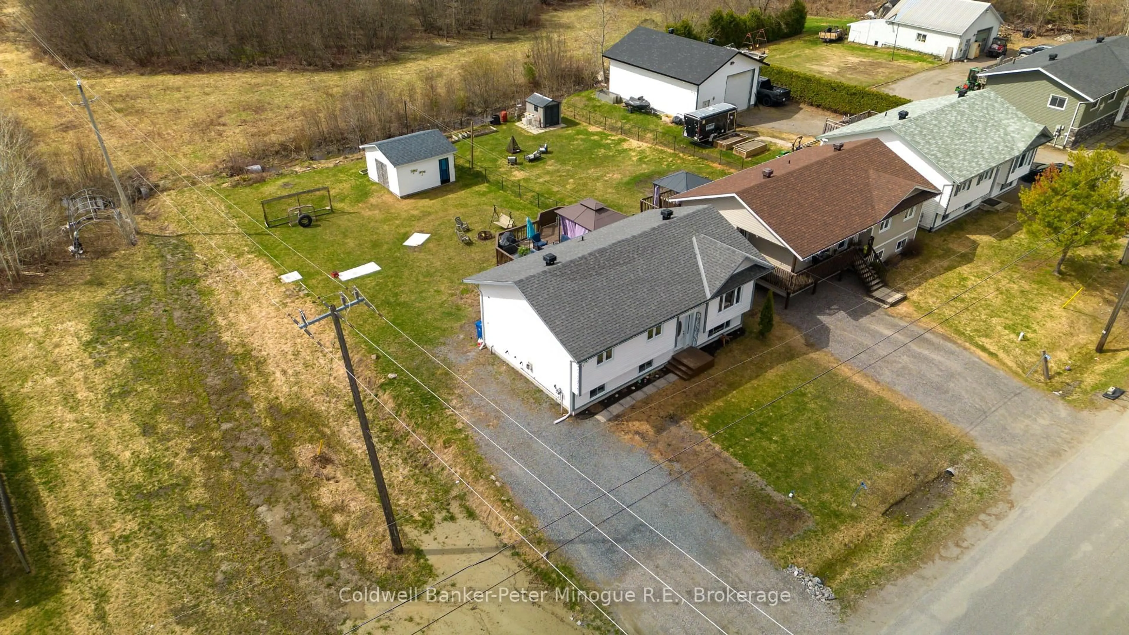 A pic from outside/outdoor area/front of a property/back of a property/a pic from drone, street for 518 Sabourin Rd, West Nipissing Ontario P2B 2P8