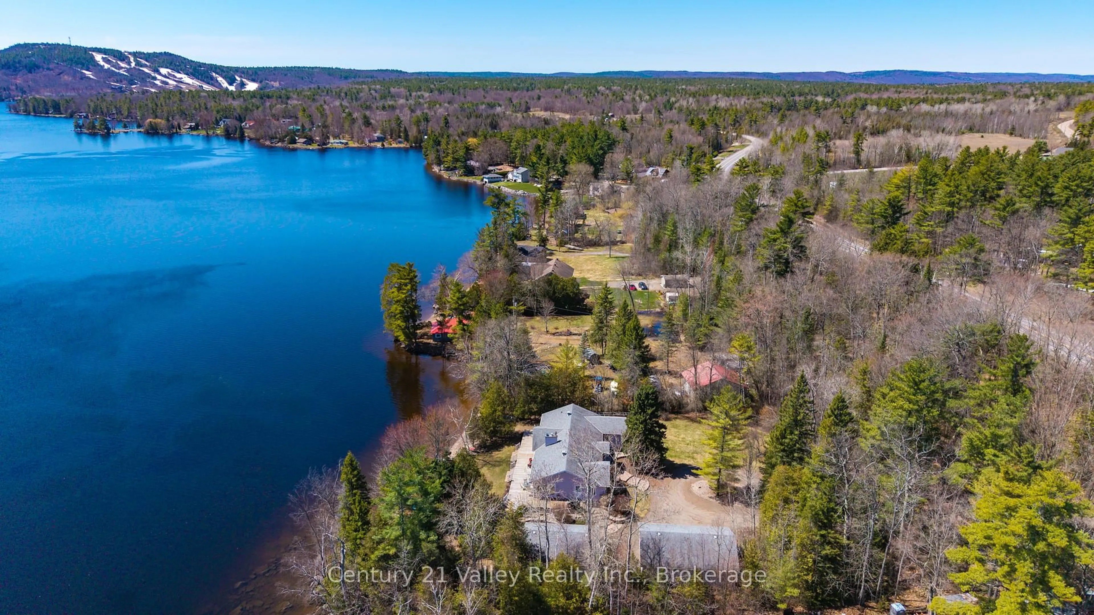 A pic from outside/outdoor area/front of a property/back of a property/a pic from drone, water/lake/river/ocean view for 5377 Calabogie Rd, Calabogie Ontario K0J 1H0