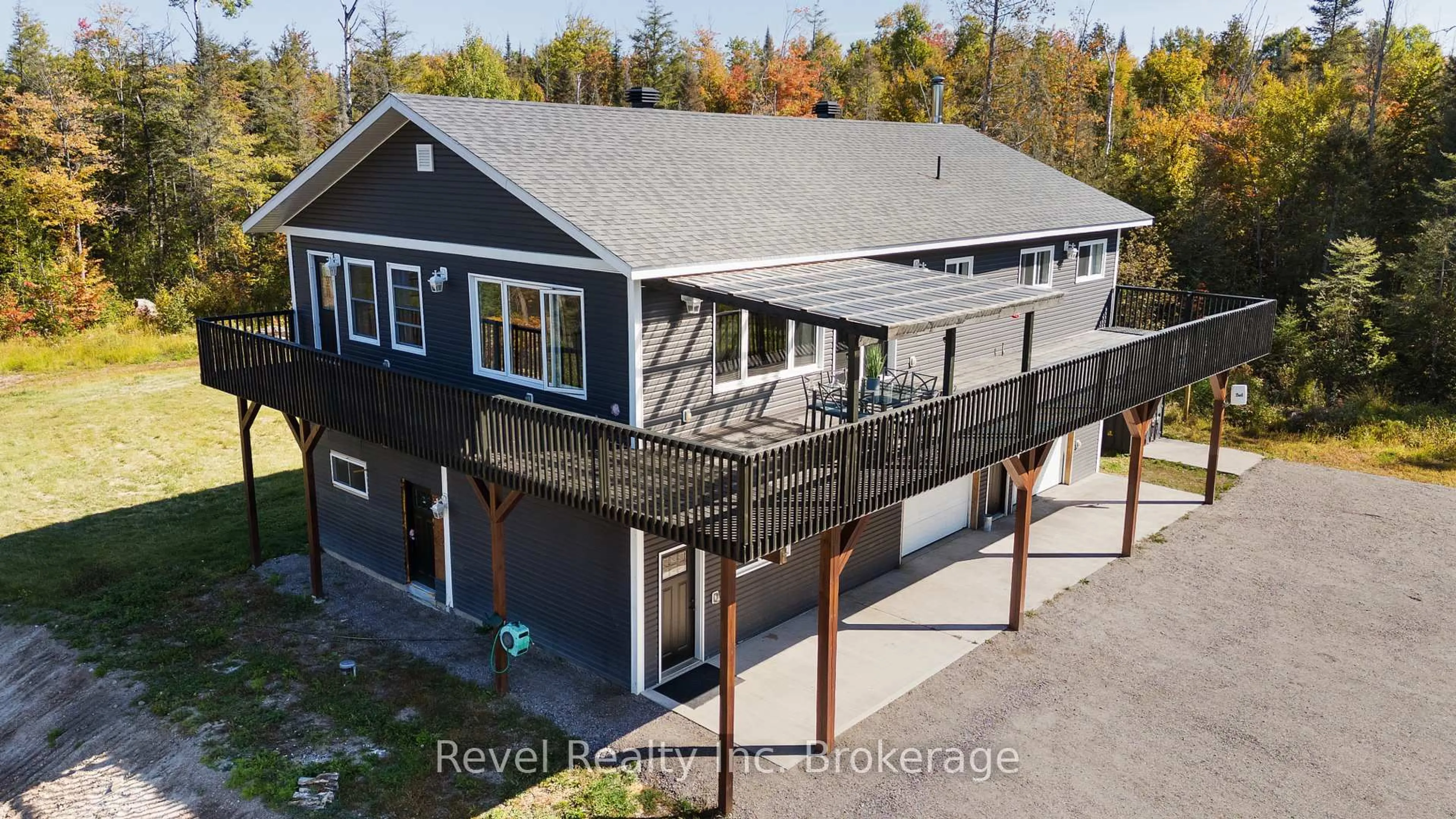 A pic from outside/outdoor area/front of a property/back of a property/a pic from drone, water/lake/river/ocean view for 4205 Highway 17, Papineau-Cameron Ontario P0H 1V0