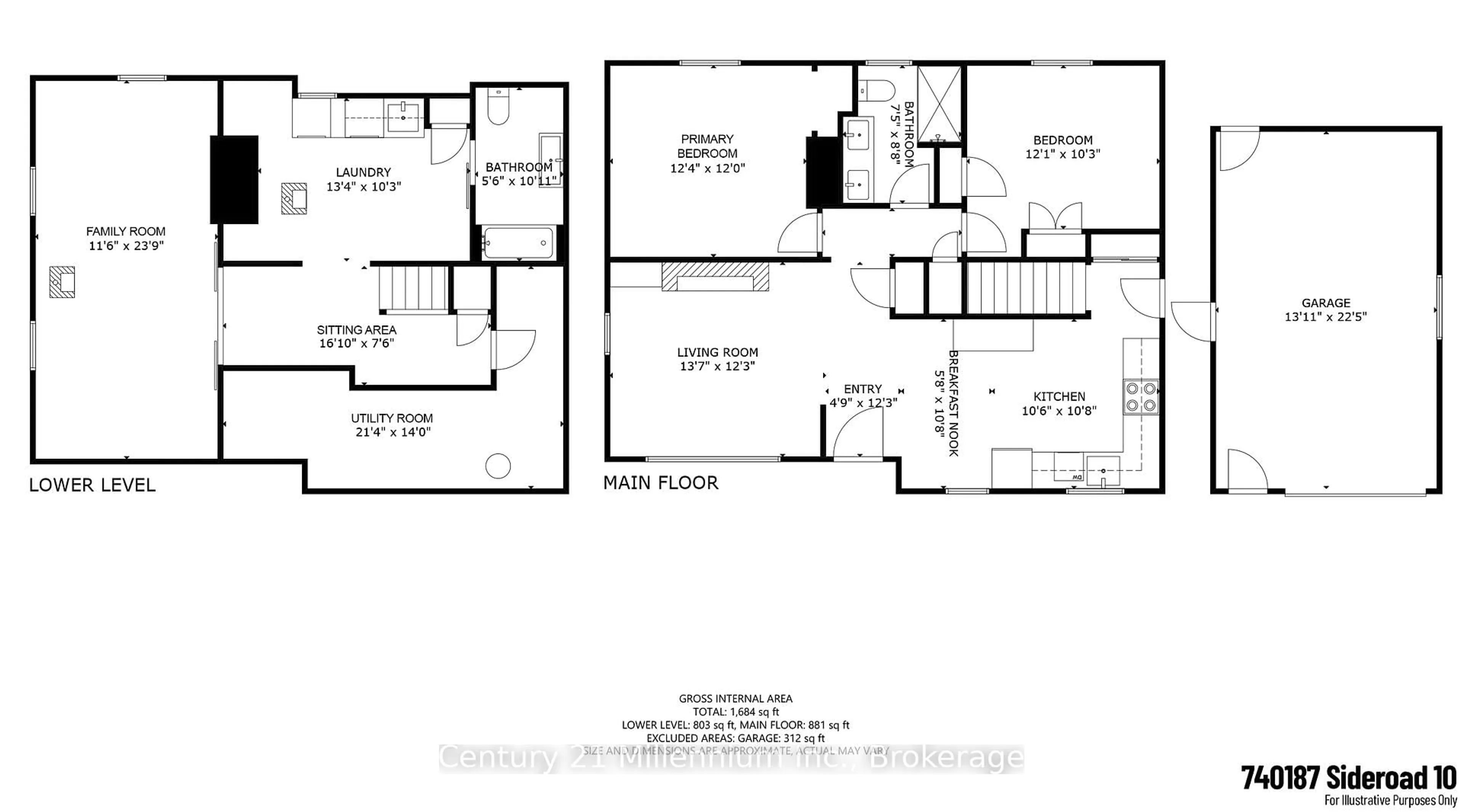 Floor plan for 740187 10 Sdrd #Holland Centre, Chatsworth Ontario N0H 1R0