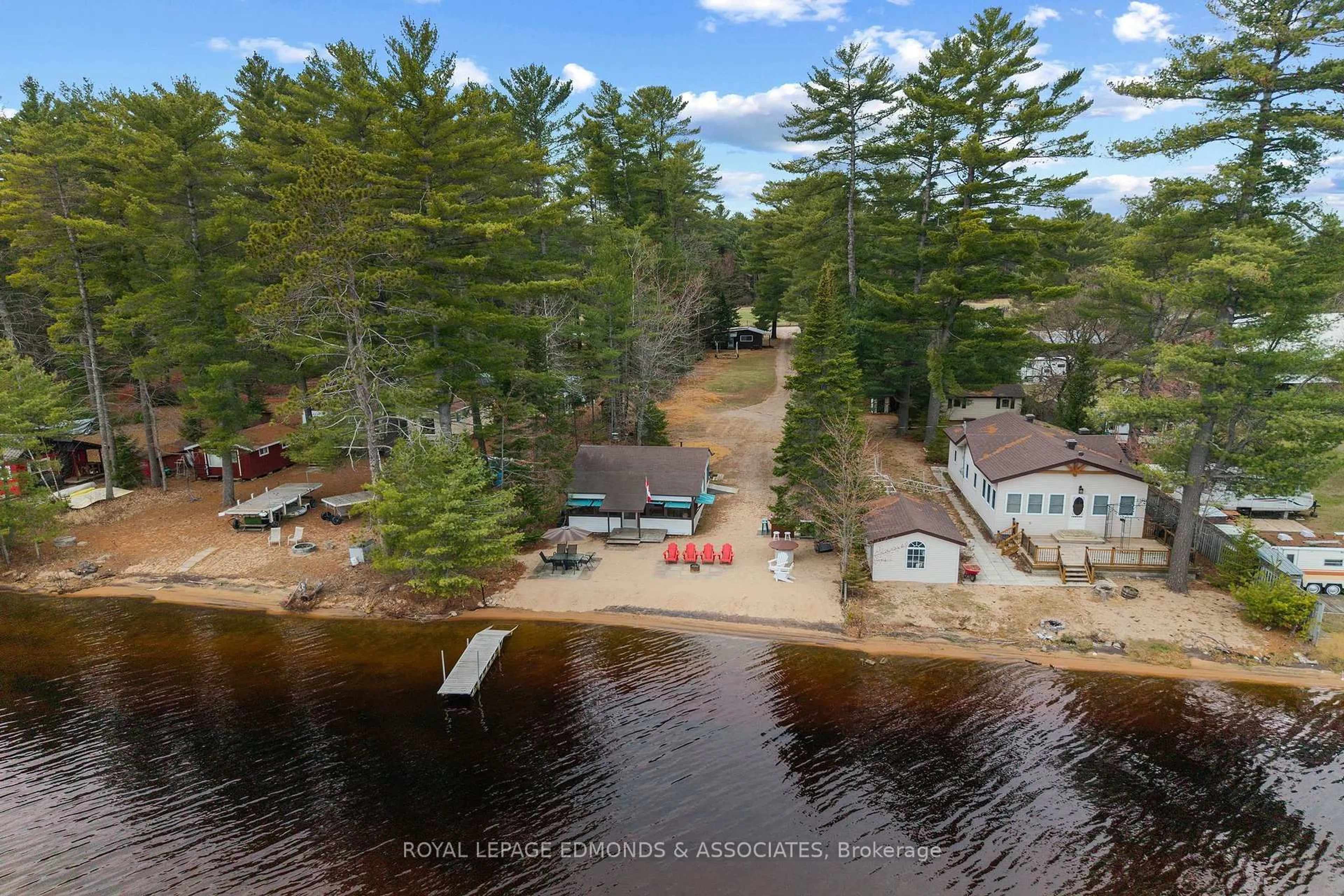 A pic from outside/outdoor area/front of a property/back of a property/a pic from drone, water/lake/river/ocean view for 3696 Round Lake Rd, Killaloe Ontario K0J 2A0