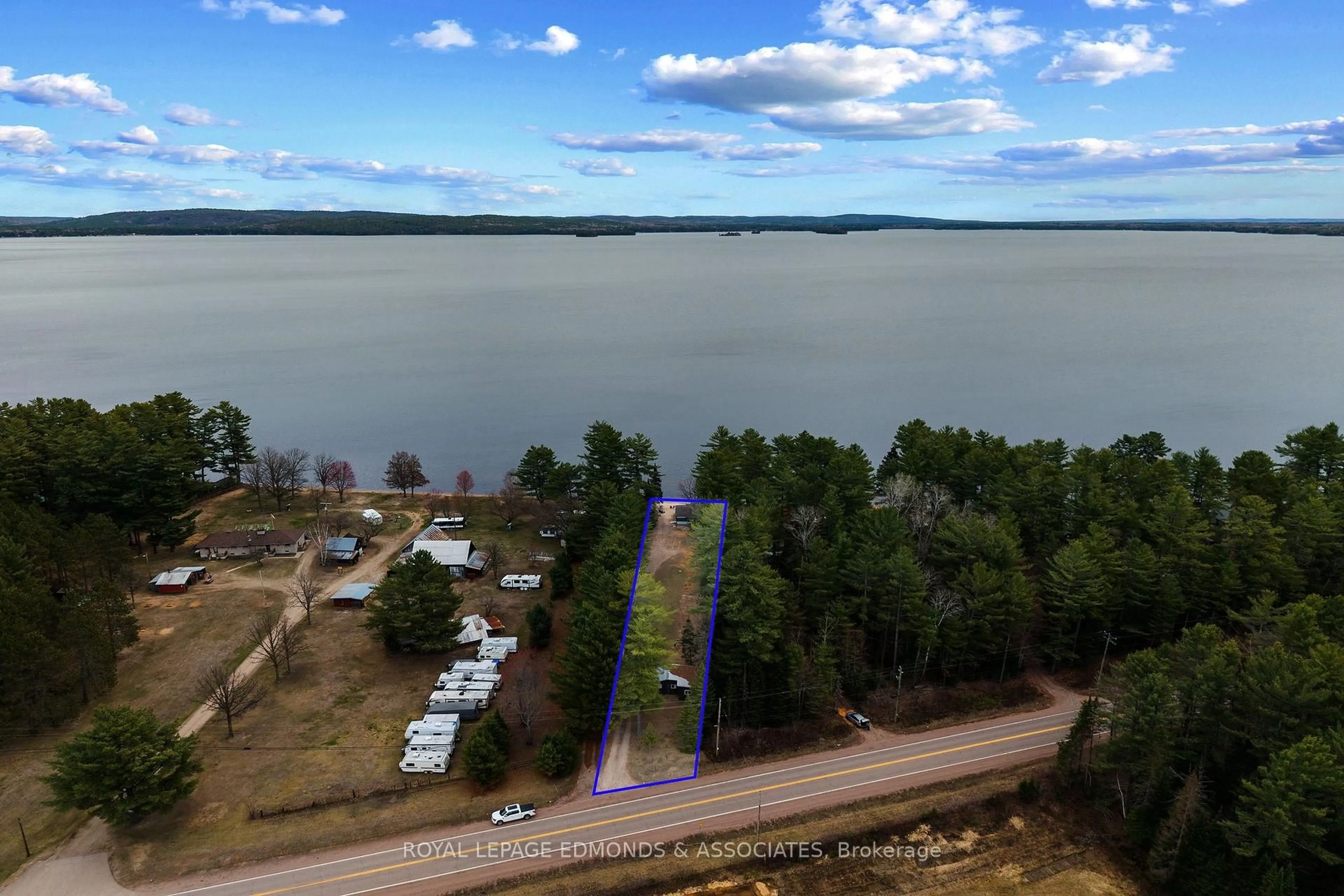 A pic from outside/outdoor area/front of a property/back of a property/a pic from drone, water/lake/river/ocean view for 3696 Round Lake Rd, Killaloe Ontario K0J 2A0