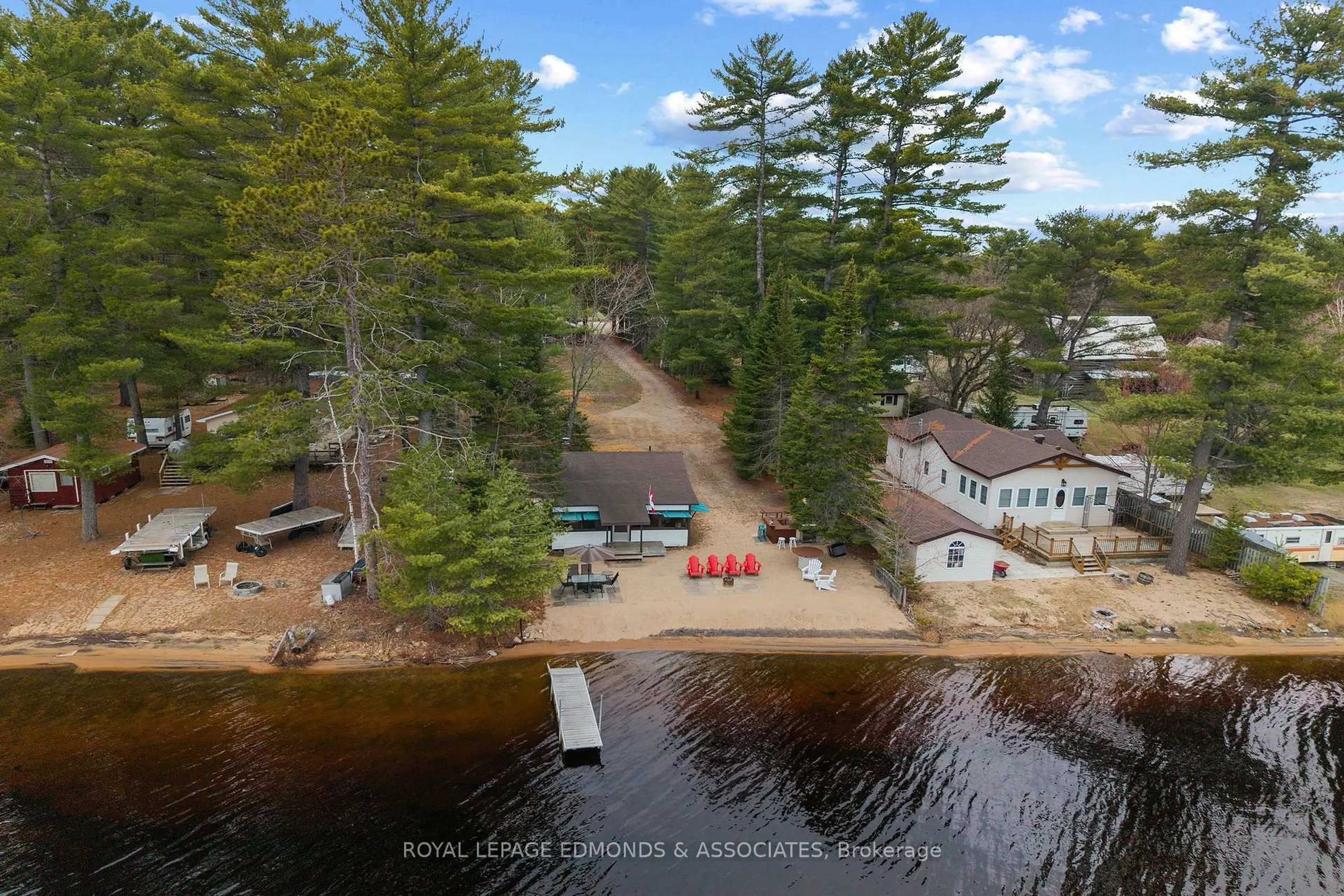 A pic from outside/outdoor area/front of a property/back of a property/a pic from drone, water/lake/river/ocean view for 3696 Round Lake Rd, Killaloe Ontario K0J 2A0