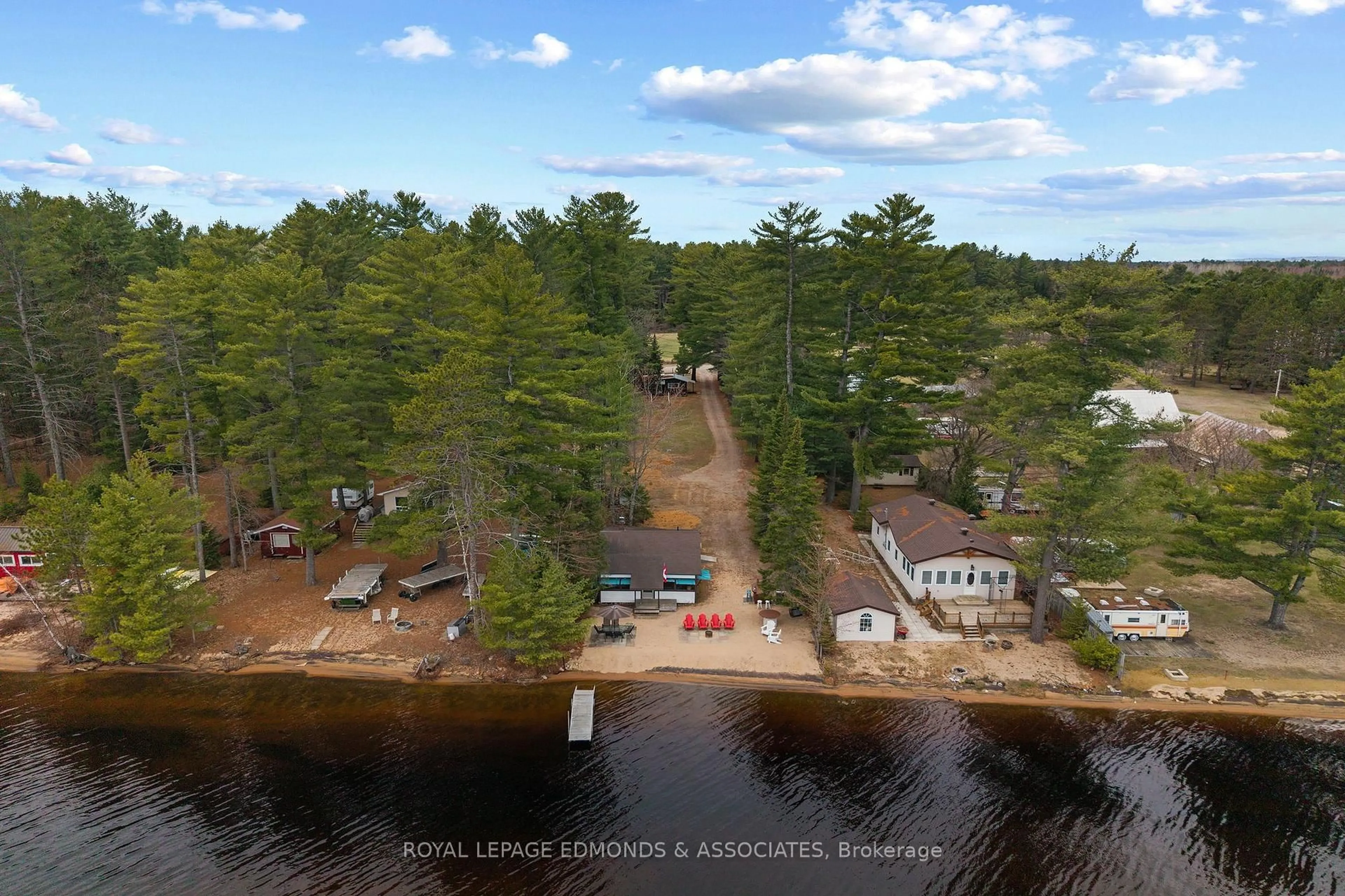 A pic from outside/outdoor area/front of a property/back of a property/a pic from drone, water/lake/river/ocean view for 3696 Round Lake Rd, Killaloe Ontario K0J 2A0